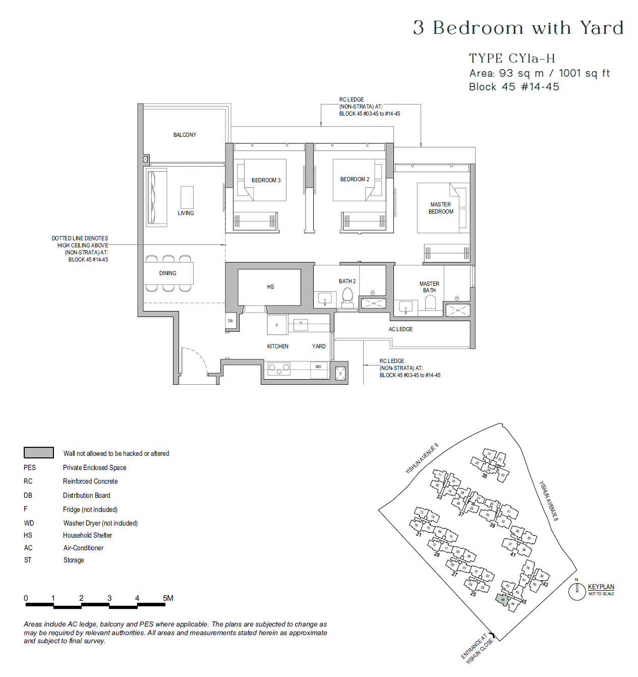 North Gaia floor plan CY1a-H — 3 BEDROOM + YARD