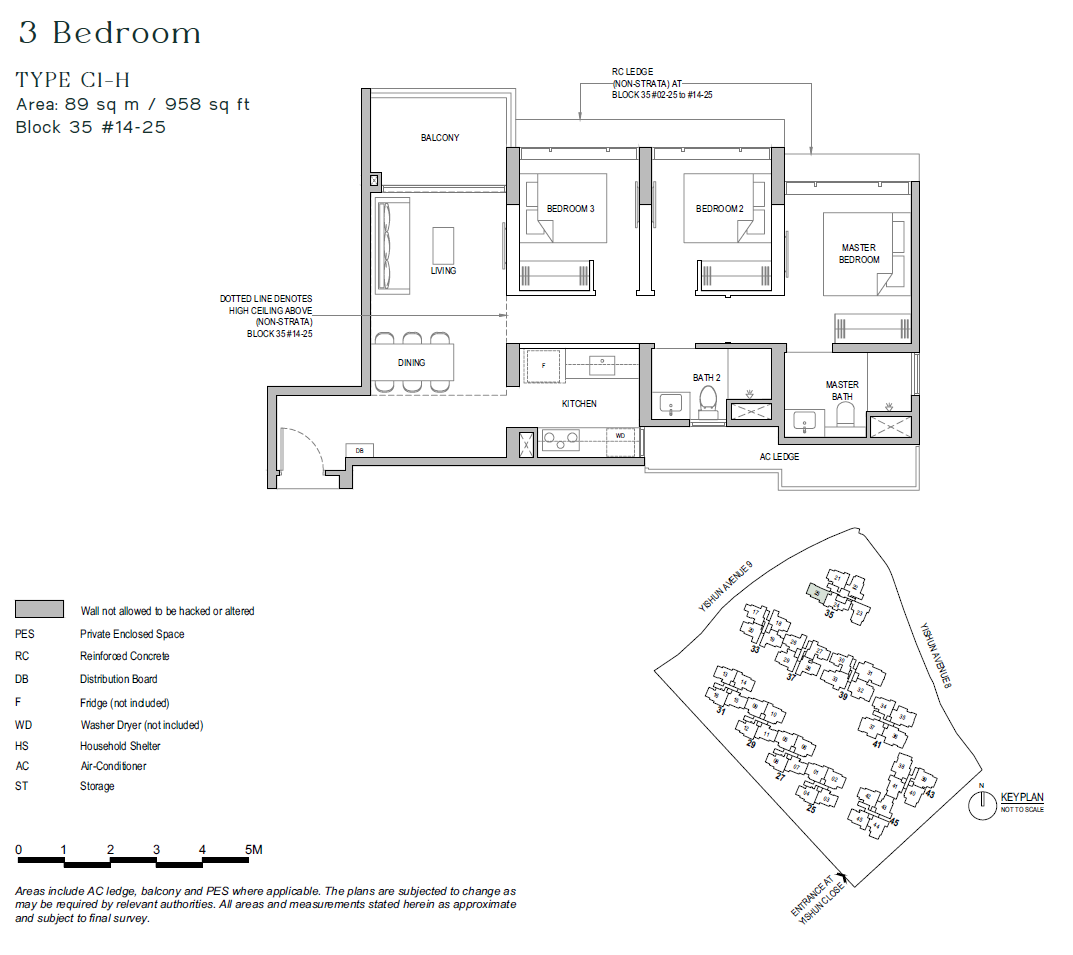 North Gaia floor plan C1-H — 3 BEDROOM