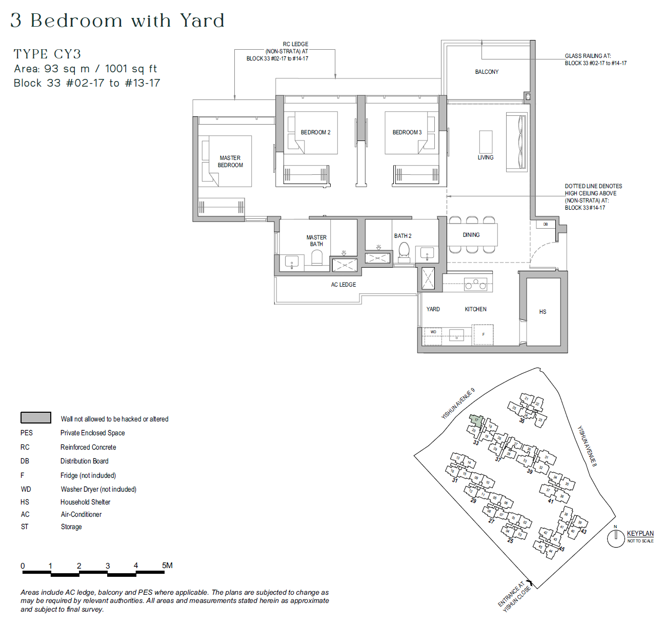 North Gaia floor plan CY3 — 3 BEDROOM + YARD