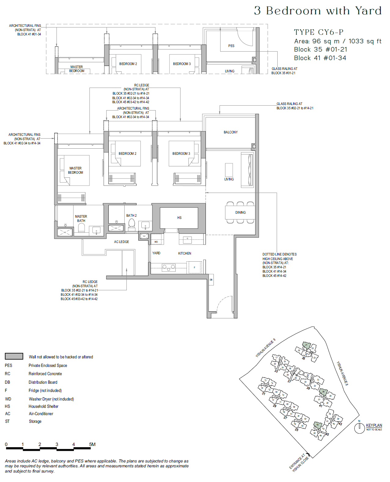 North Gaia floor plan CY6-P — 3 BEDROOM + YARD