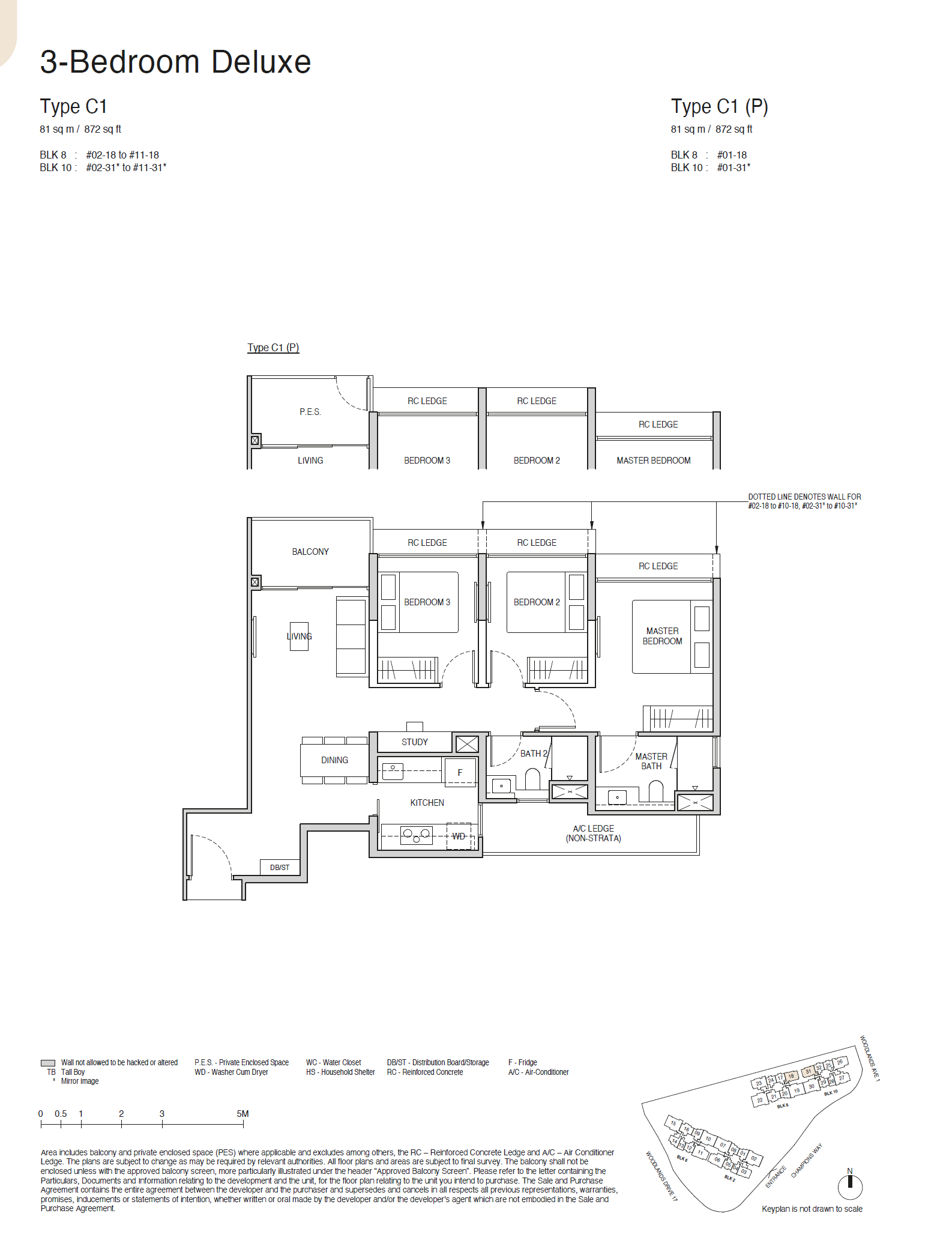 Norwood Grand floor plan C1(P) — 3 BEDROOM DELUXE