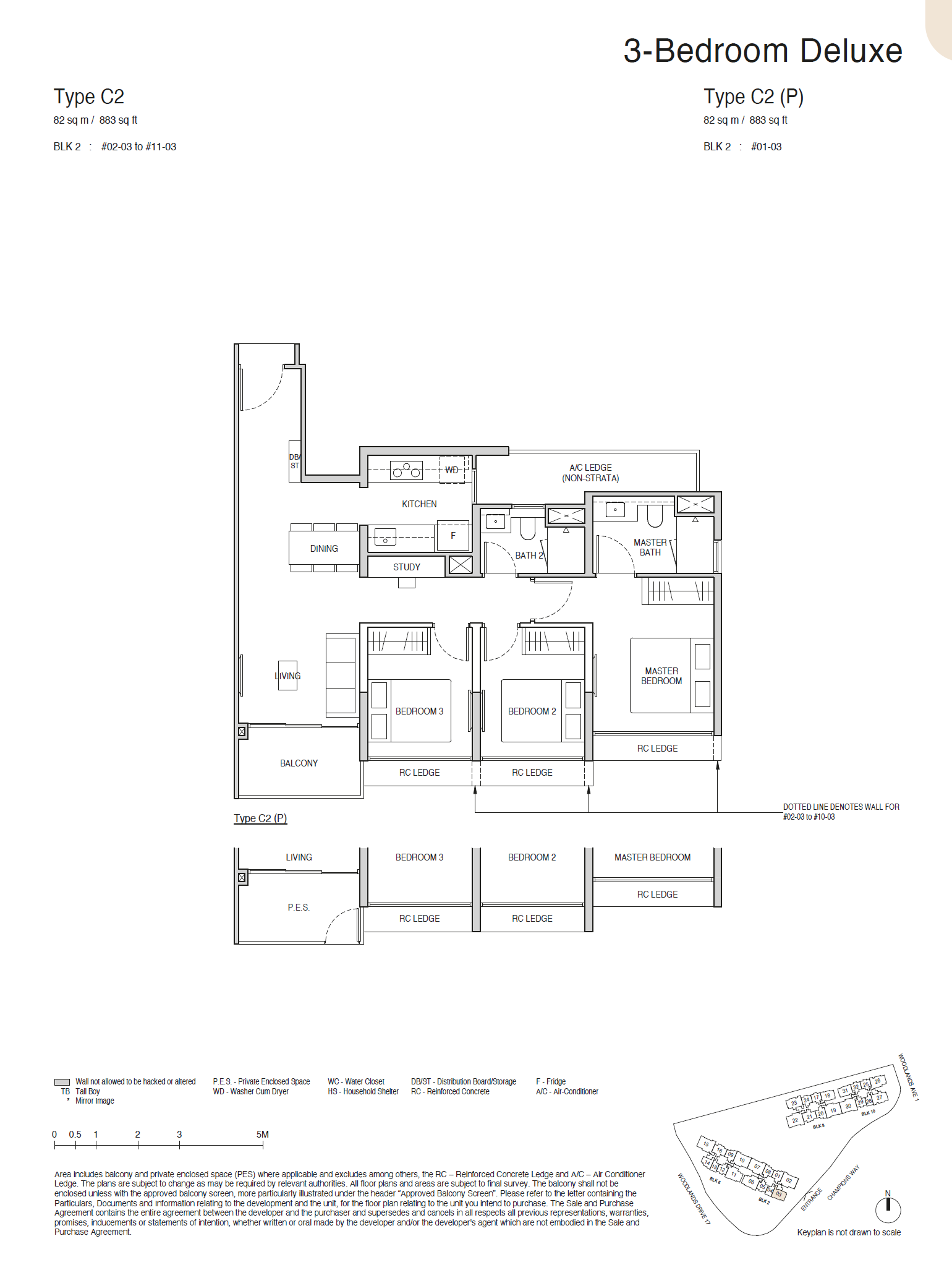 Norwood Grand floor plan C2 — 3 BEDROOM DELUXE