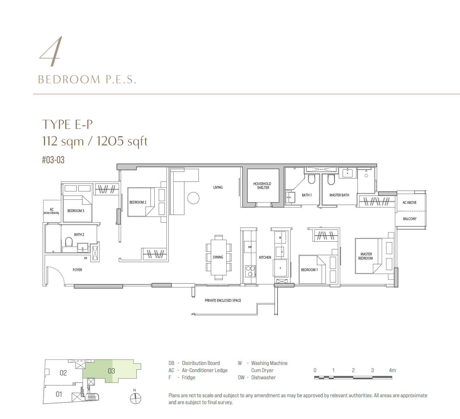 OCHO 4 Bedroom PES E-P floor plan