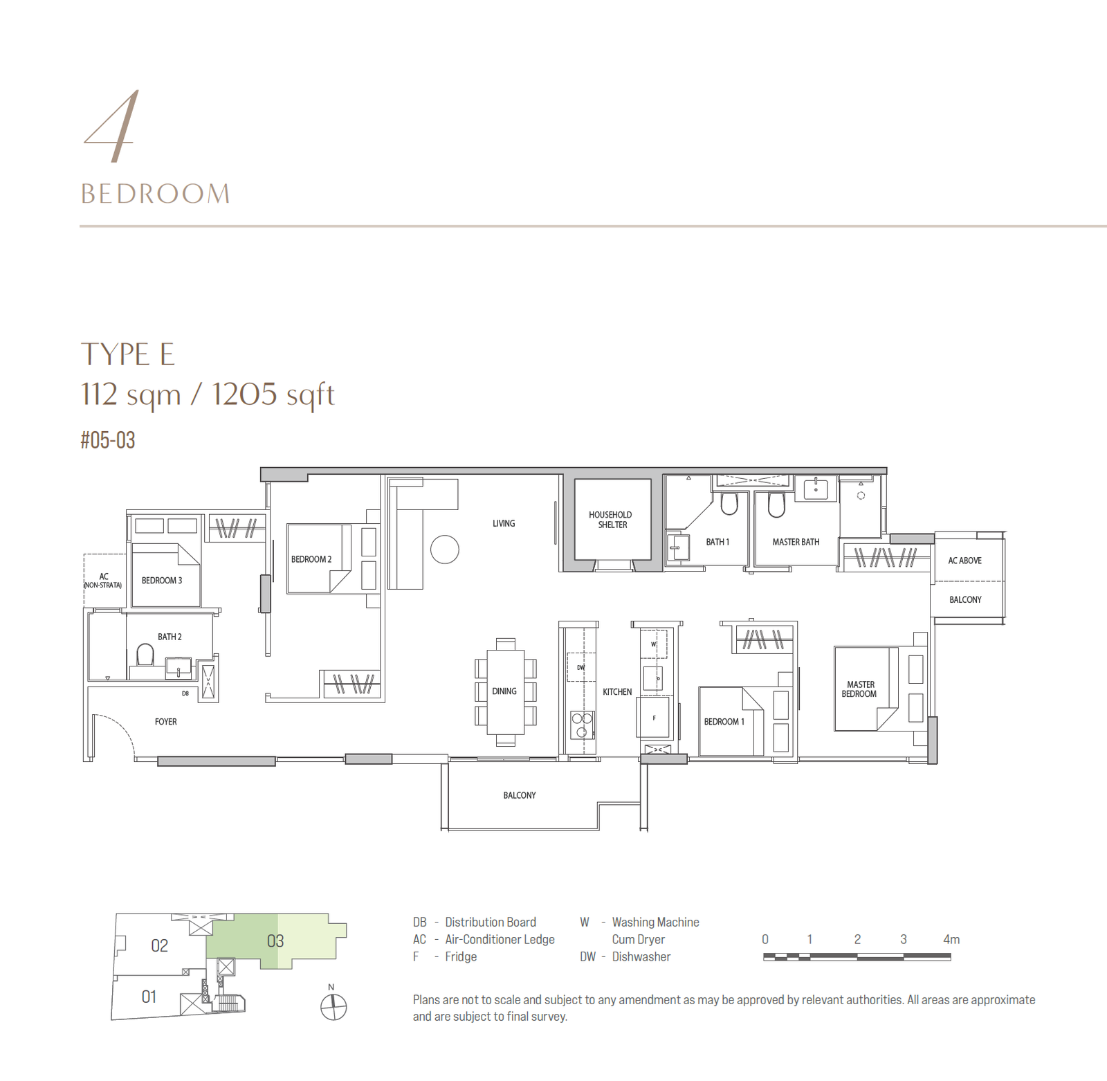 OCHO 4 Bedroom E floor plan
