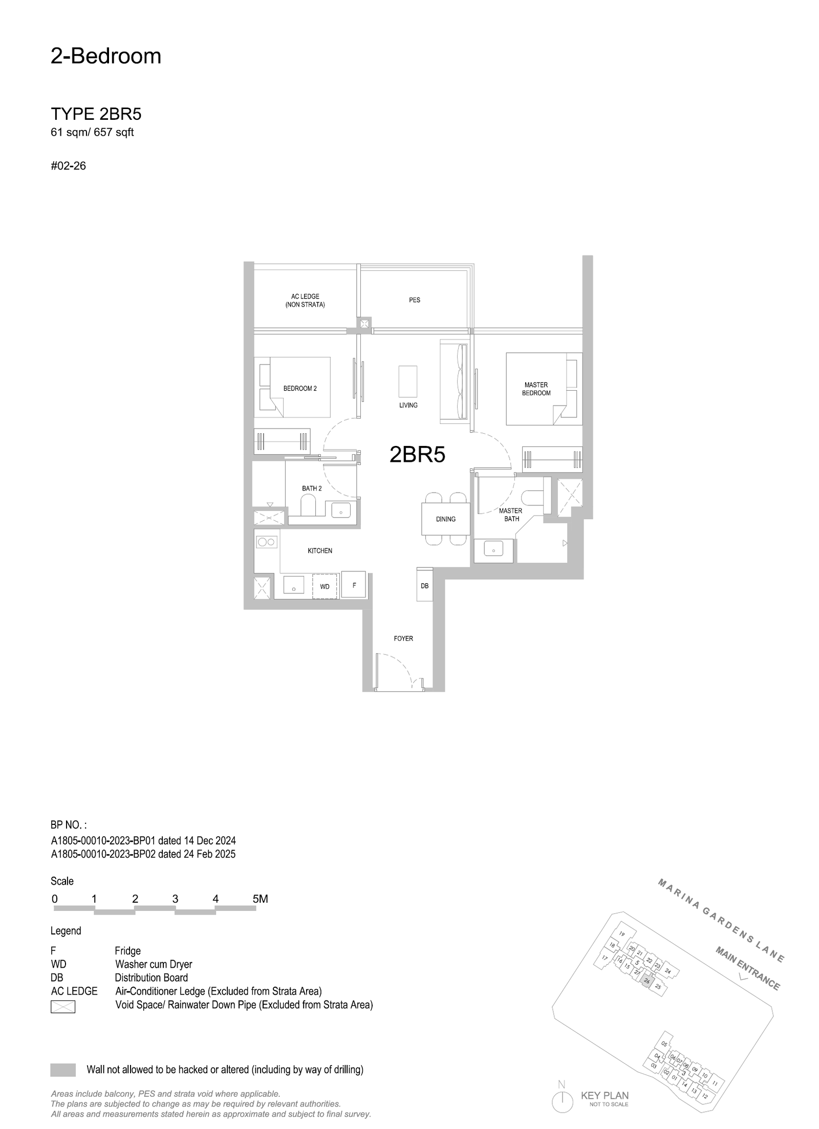 One Marina Gardens 2 Bedroom 2BR5 floor plan