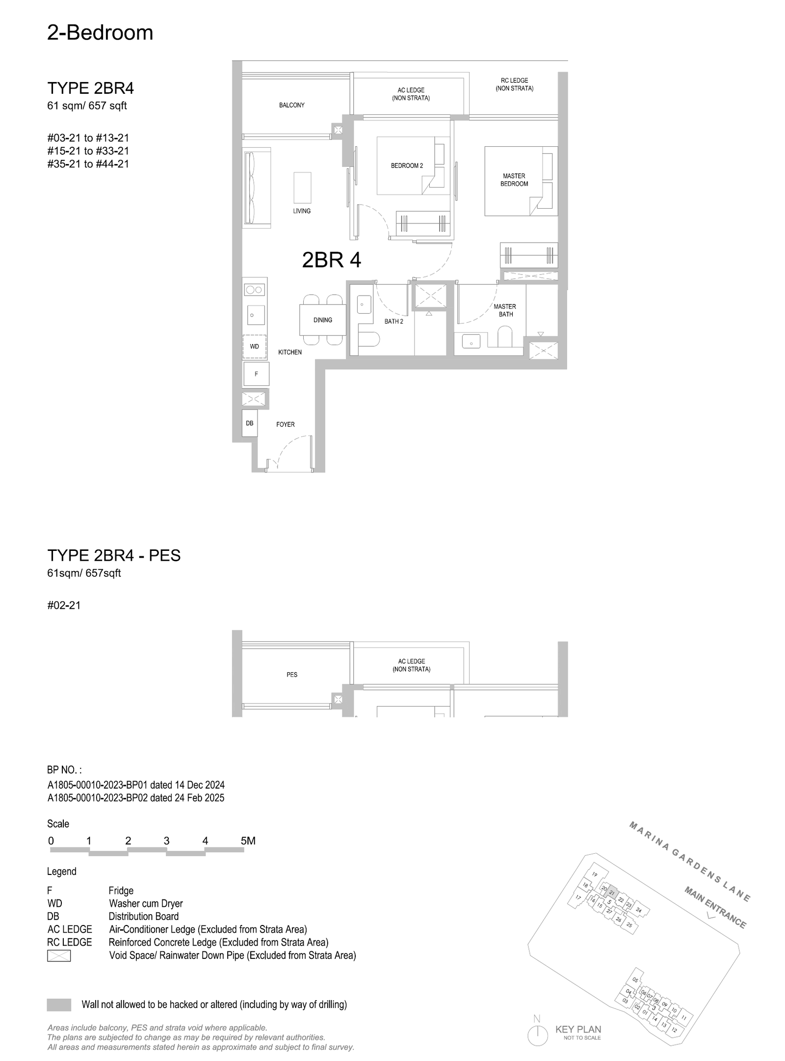 One Marina Gardens 2 Bedroom 2BR4-PES floor plan