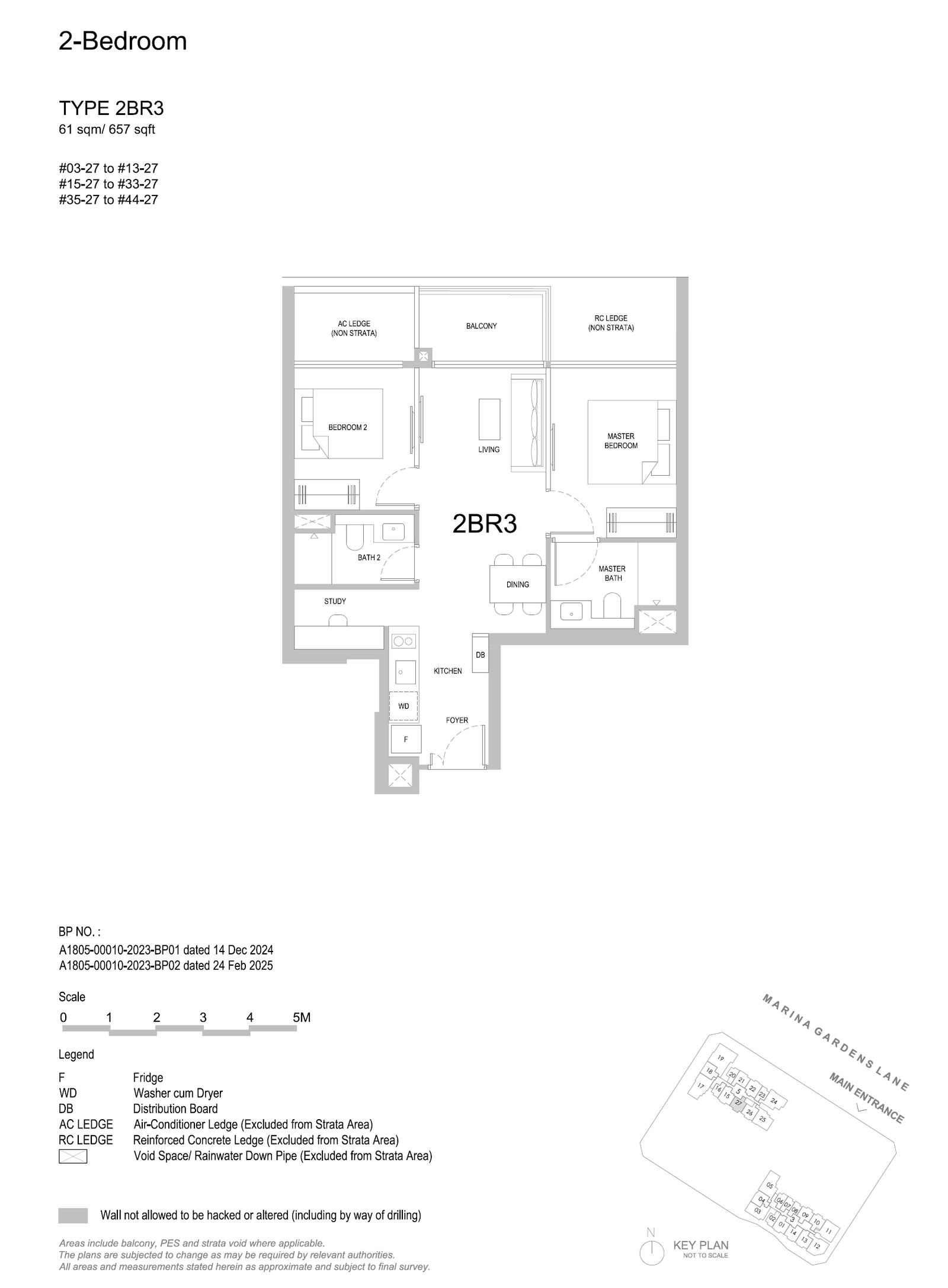 One Marina Gardens 2 Bedroom 2BR3 floor plan
