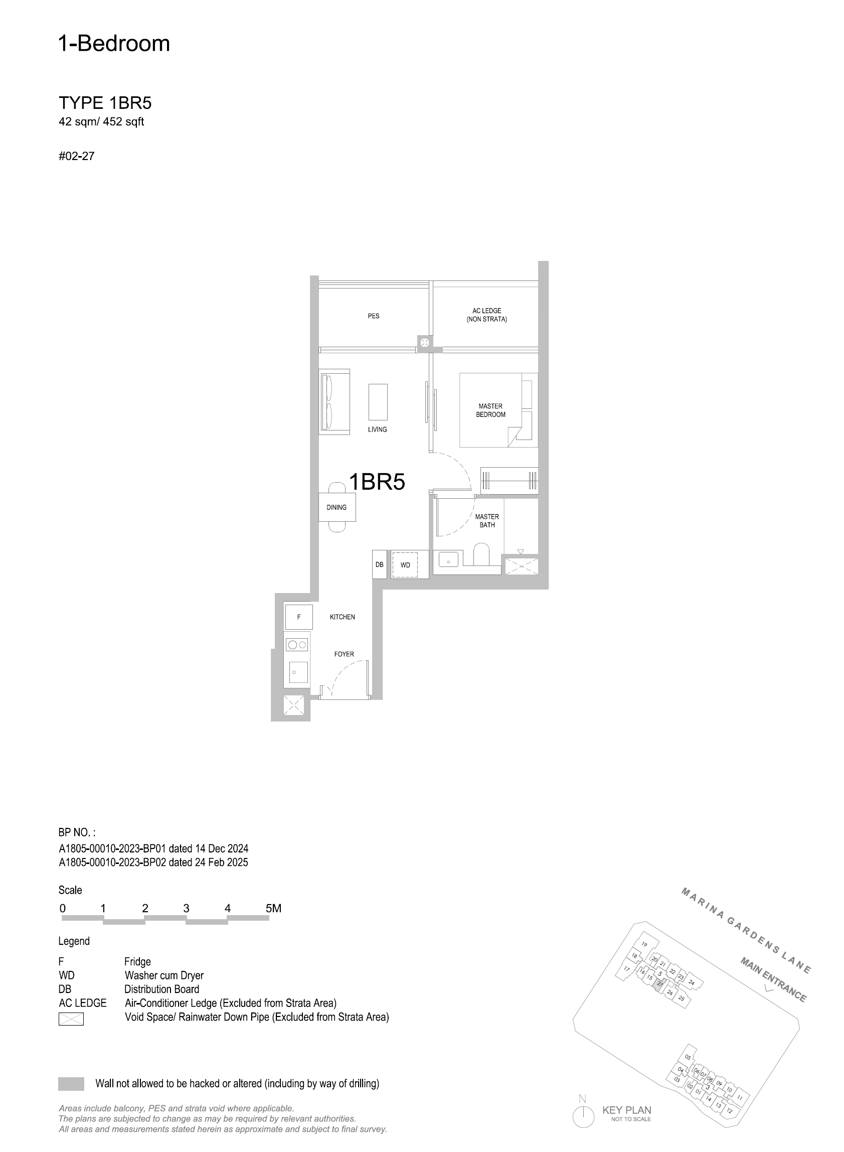 One Marina Gardens floor plan 1BR5 — 1 Bedroom