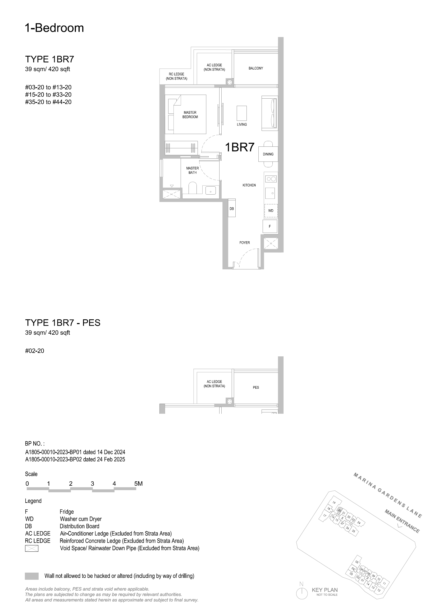 One Marina Gardens 1 Bedroom 1BR7 floor plan