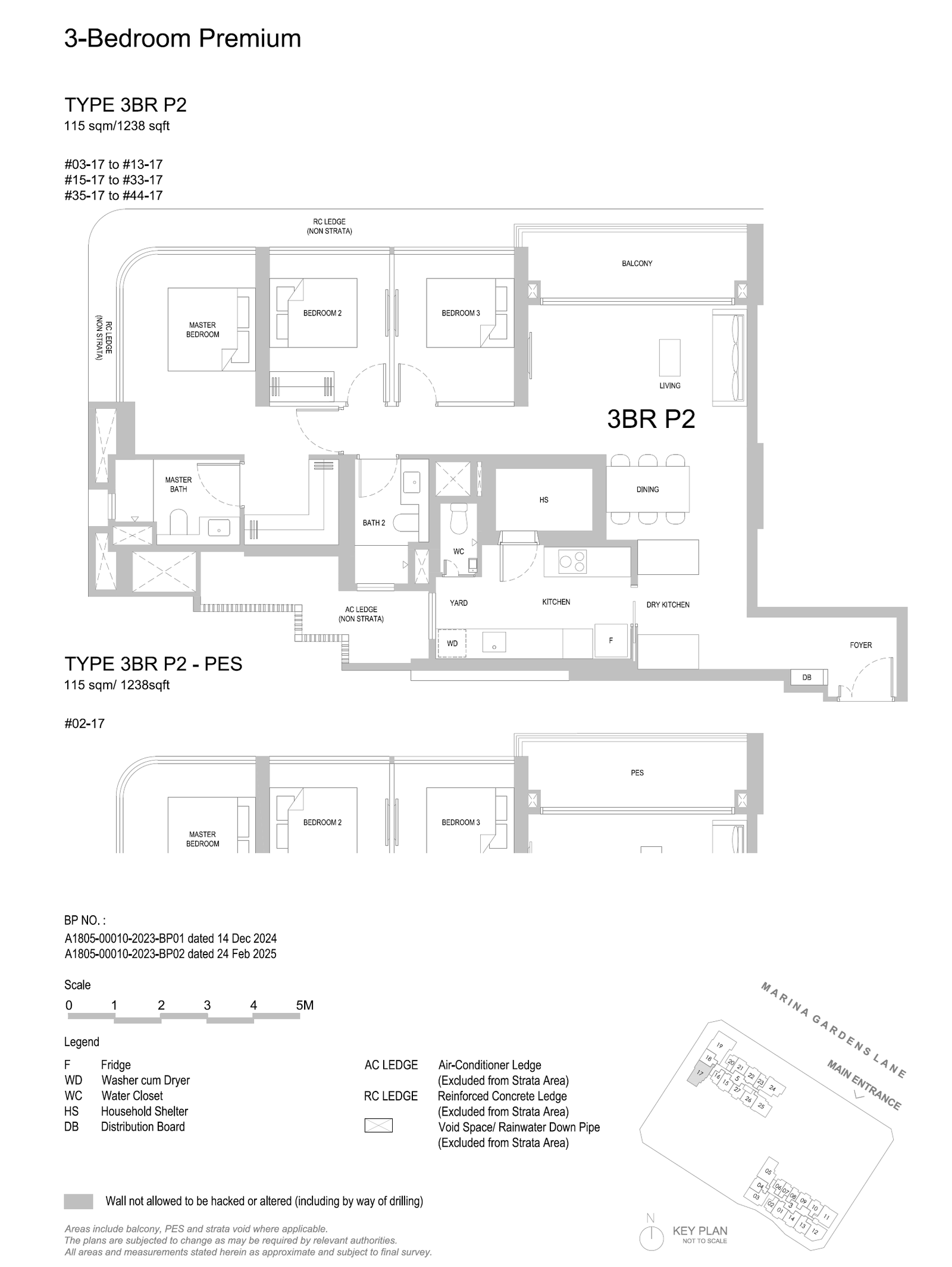 One Marina Gardens 3 Bedroom Premium 3BR P2-PES floor plan