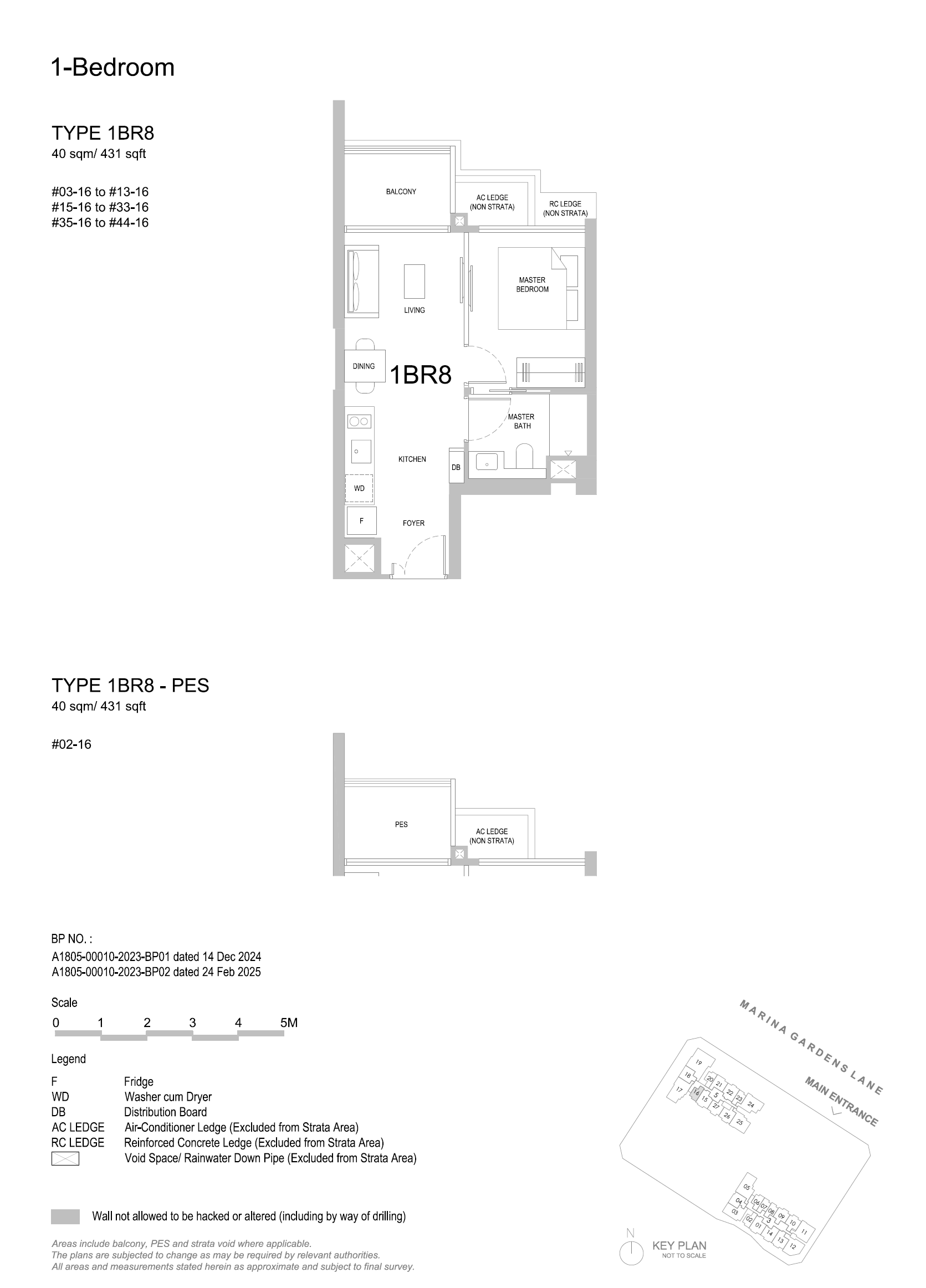 One Marina Gardens 1 Bedroom 1BR8 floor plan