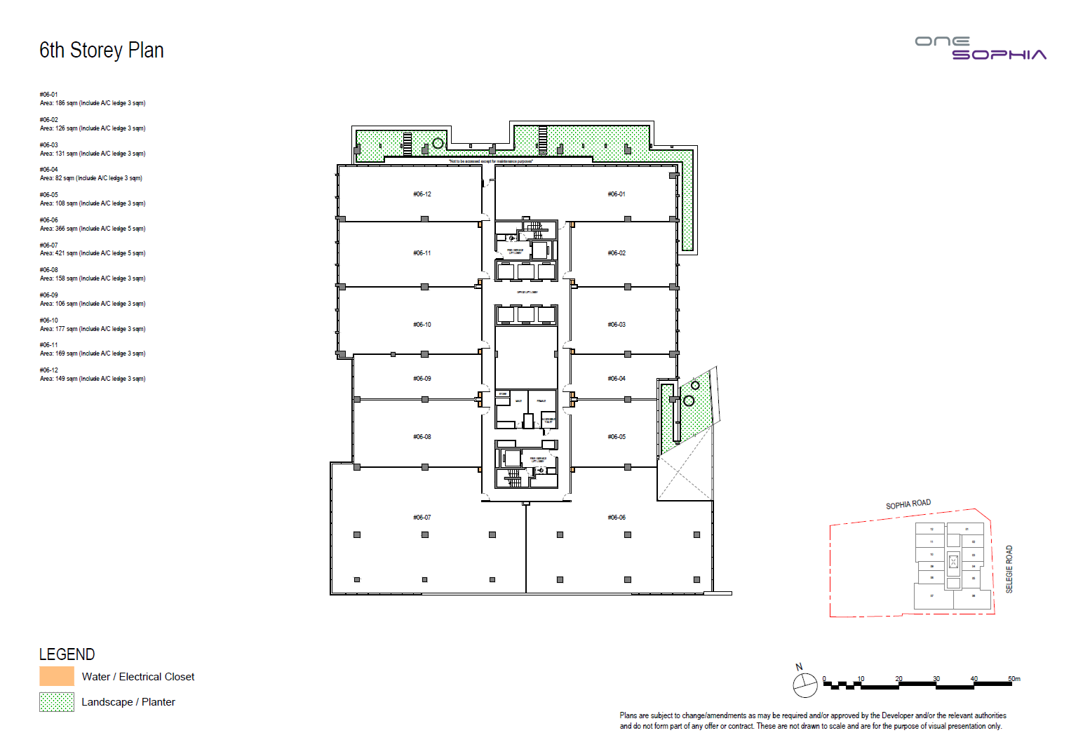 One Sophia Office 6th Storey Plan floor plan