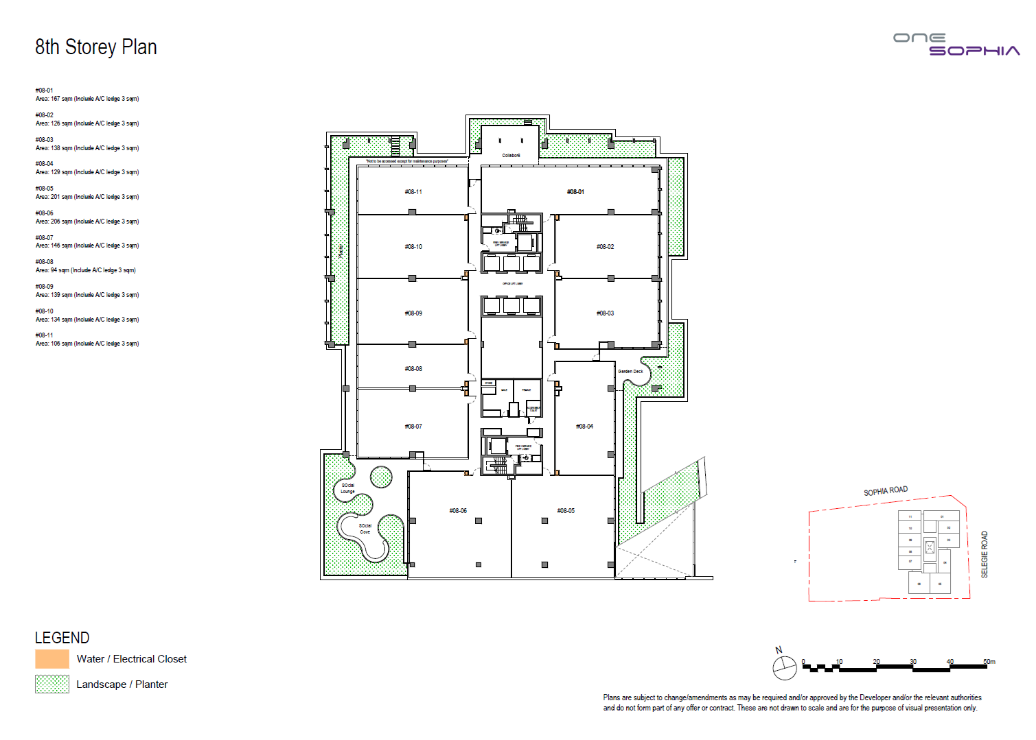 One Sophia Office 8th Storey Plan floor plan