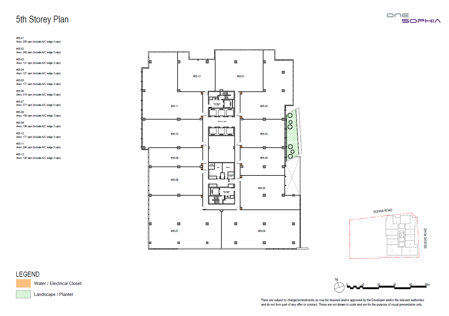 One Sophia Office 5th Storey Plan floor plan