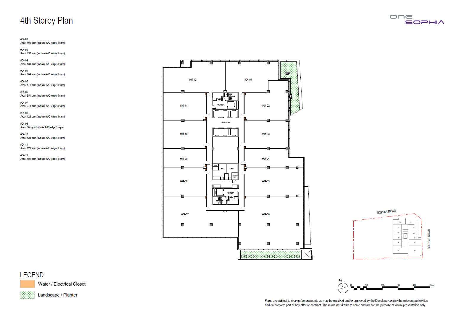 One Sophia Office 4th Storey Plan floor plan