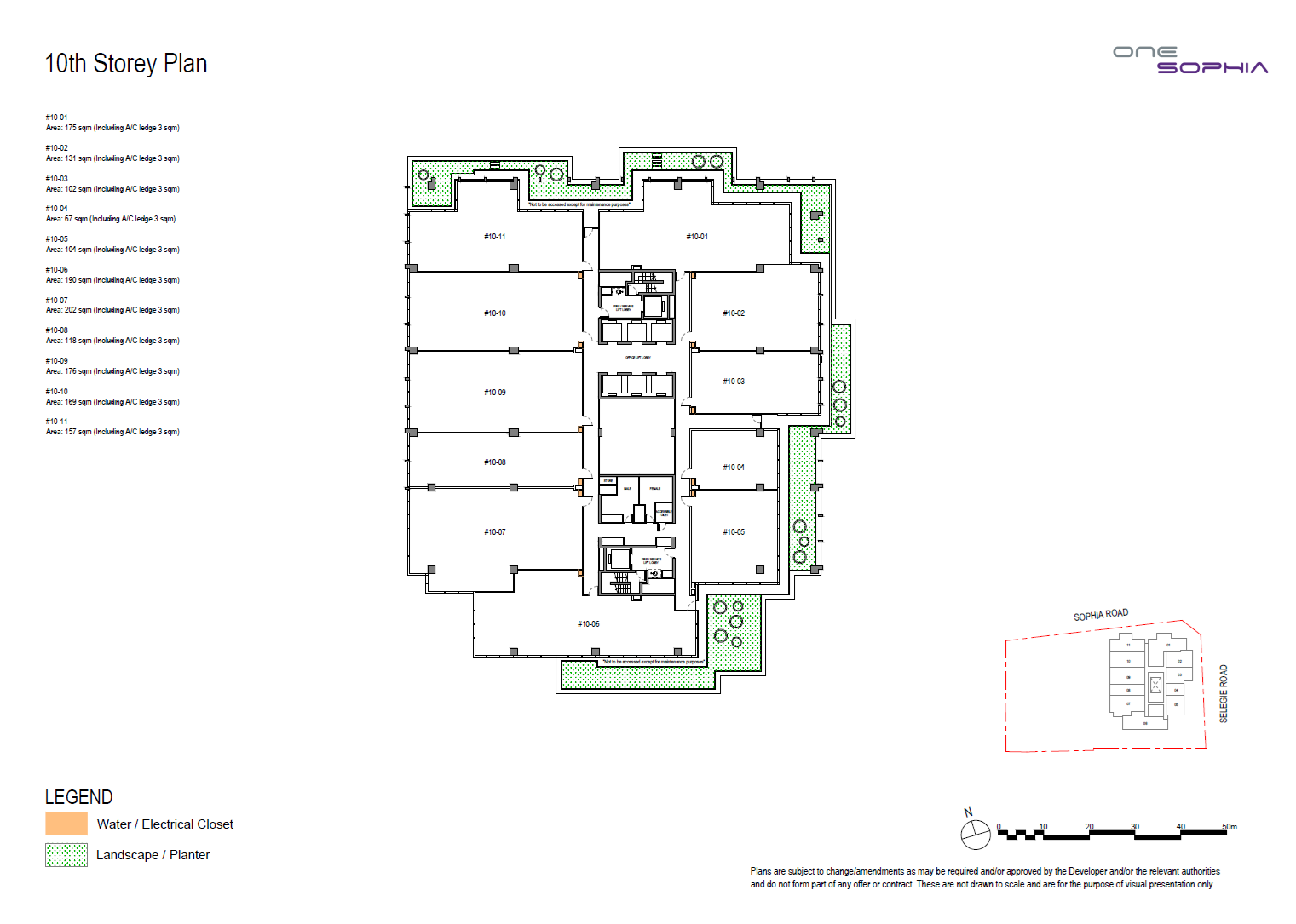 One Sophia Office 10th Storey Plan floor plan