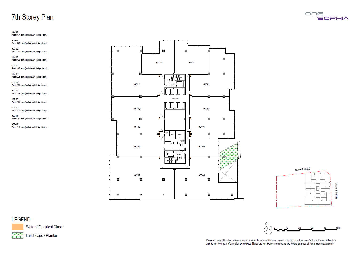 One Sophia Office 7th Storey Plan floor plan