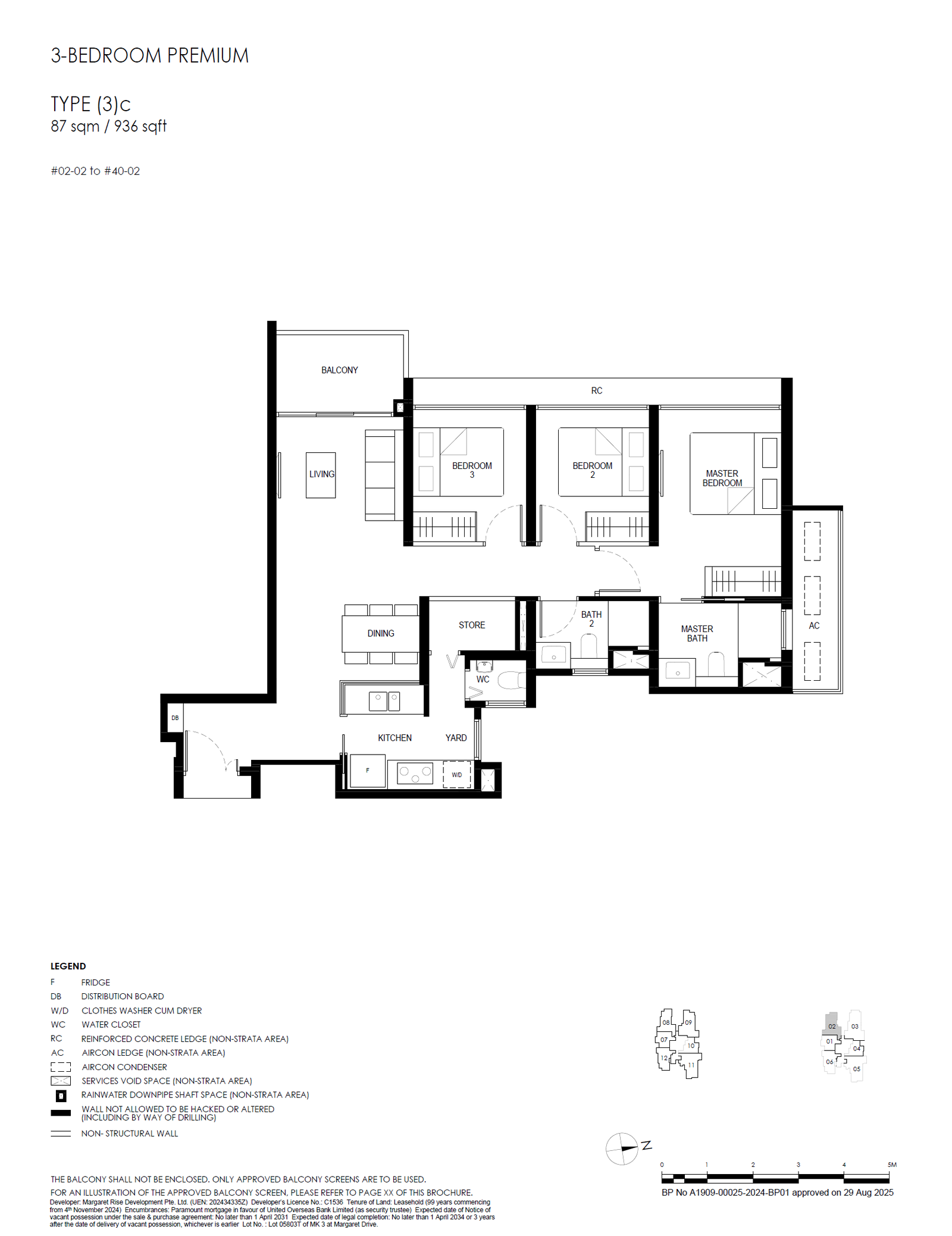 Penrith floor plan (3)c — 3 Bedroom Premium