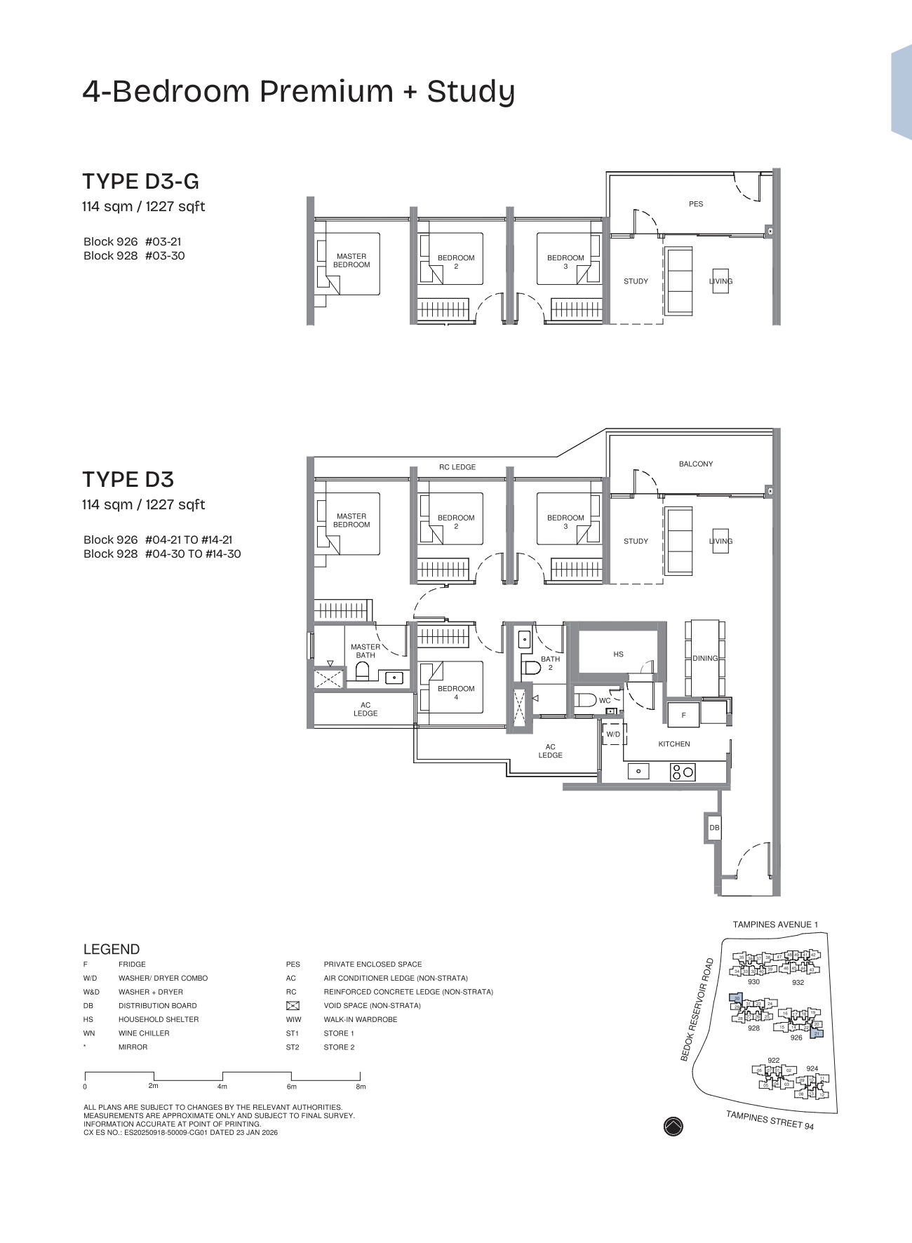 Pinery Residences 4 Bedroom Premium + Study D3 floor plan