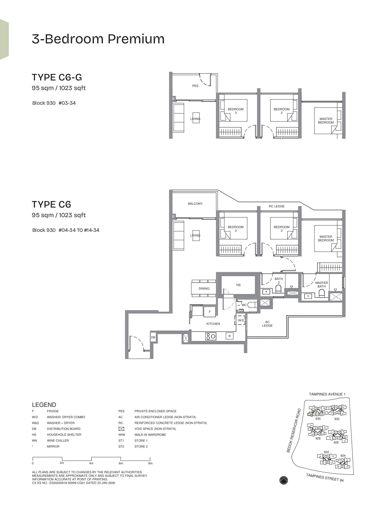 Pinery Residences 3 Bedroom Premium C6 floor plan