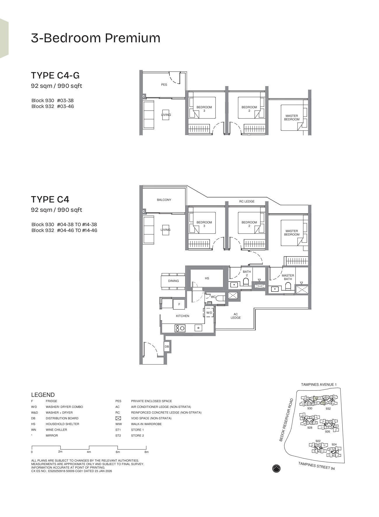 Pinery Residences 3 Bedroom Premium C4 floor plan