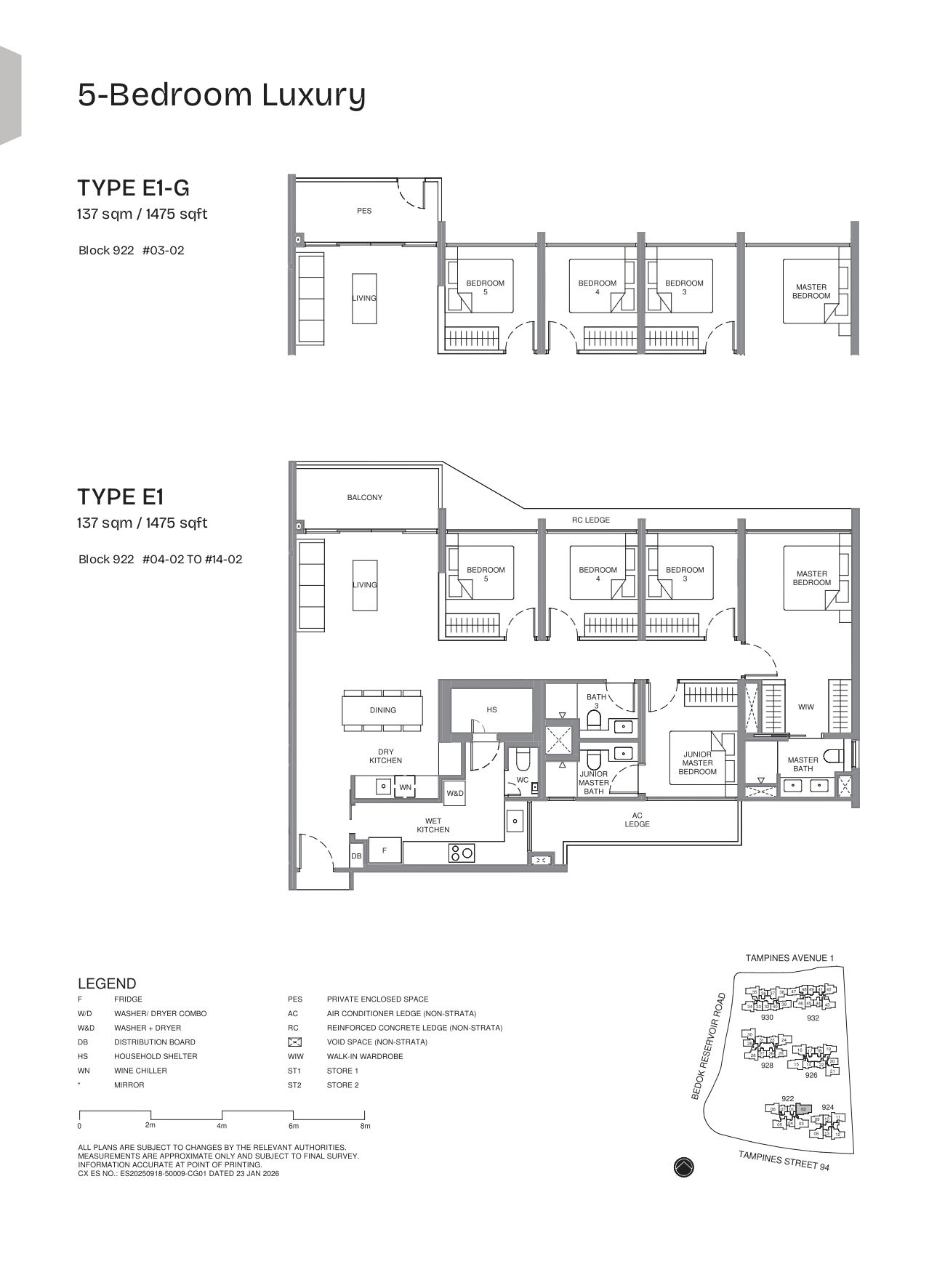 Pinery Residences 5 Bedroom Luxury E1 floor plan