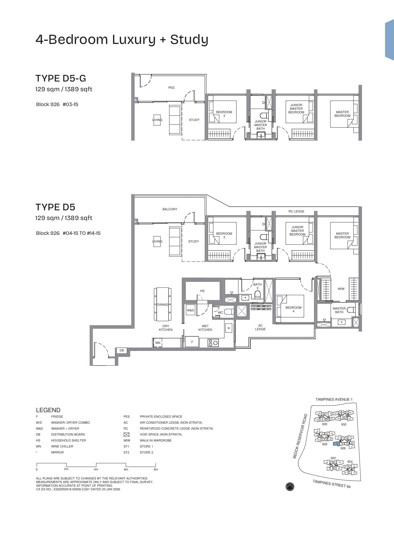 Pinery Residences 4 Bedroom Luxury + Study D5 floor plan