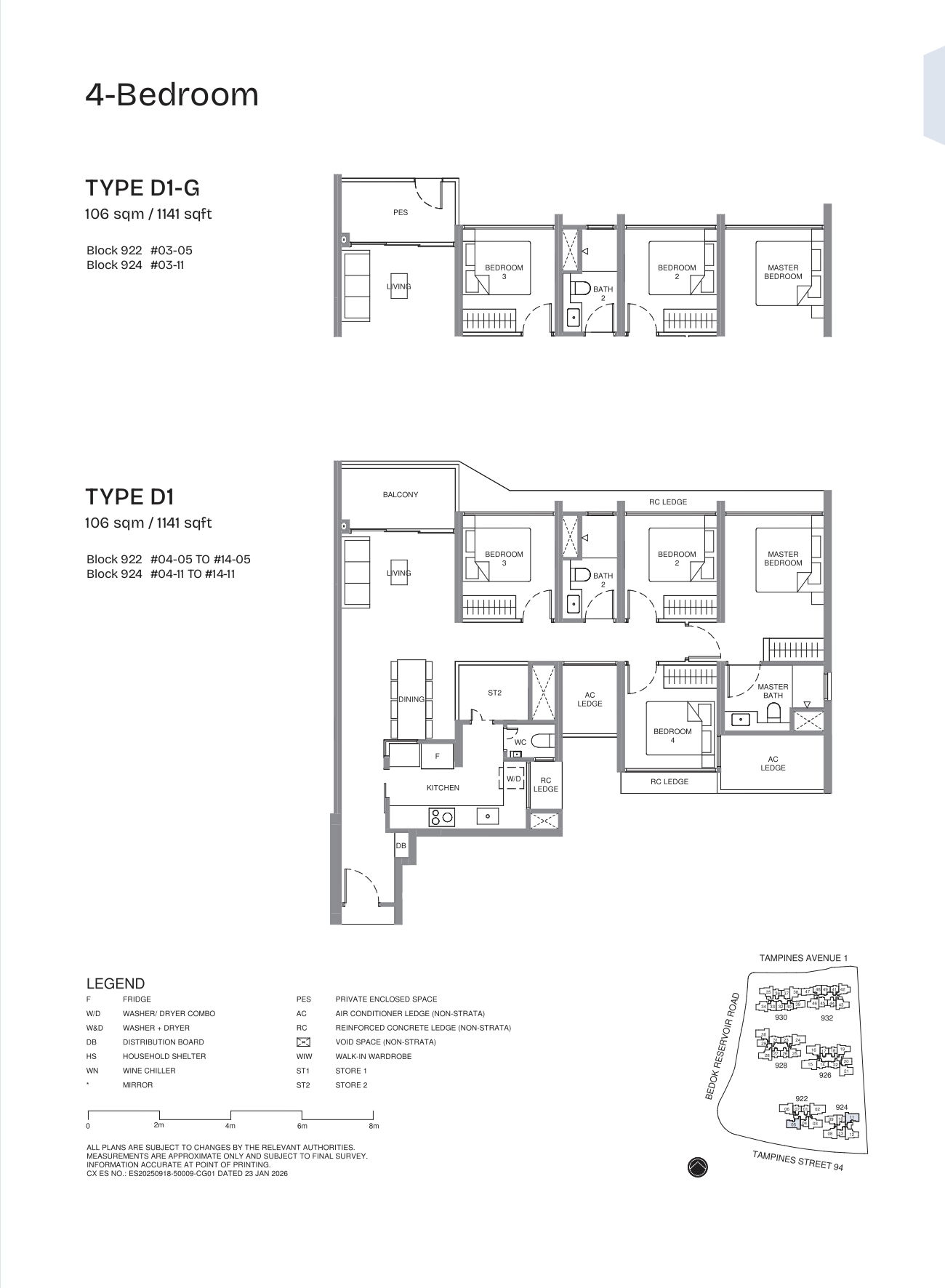 Pinery Residences 4 Bedroom D1 floor plan