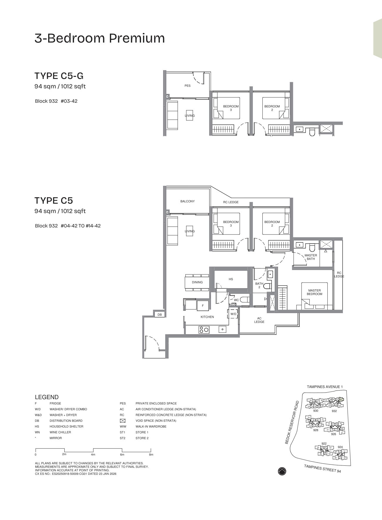Pinery Residences 3 Bedroom Premium C5-G floor plan