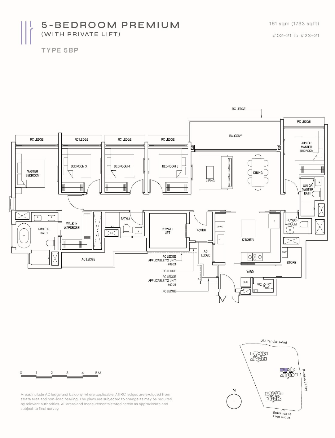 Pinetree Hill 5 Bedroom Premium (with Private Lift) 5BP floor plan
