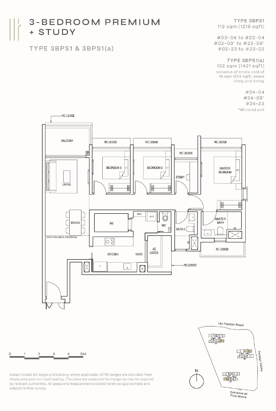 Pinetree Hill 3 Bedroom Premium + Study 3BPS1 floor plan