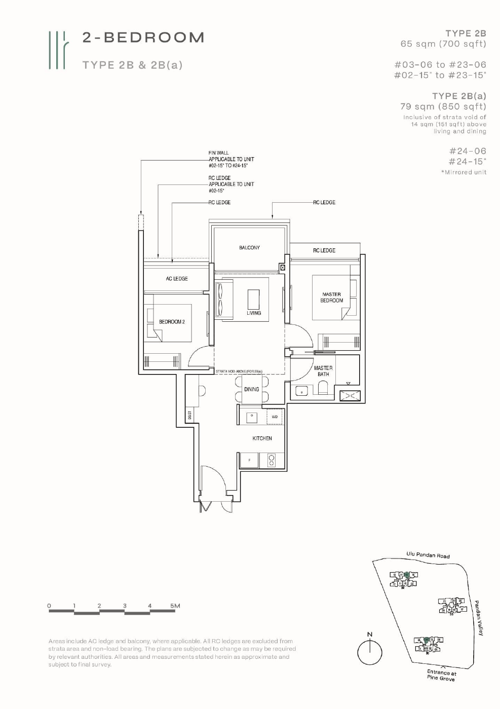 Pinetree Hill floor plan 2B(a) — 2 Bedroom