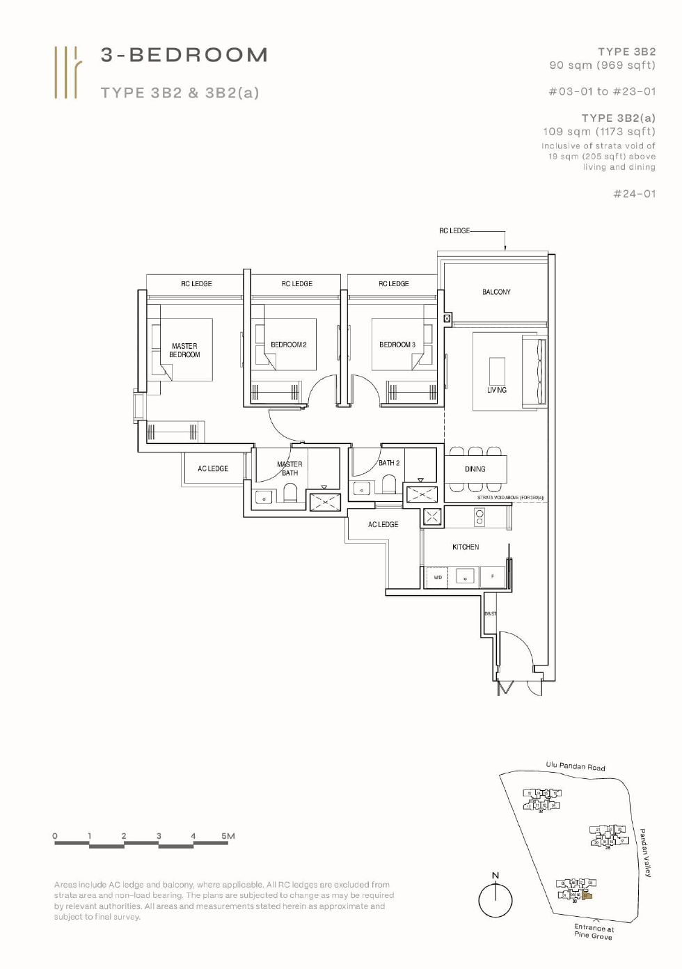 Pinetree Hill 3 Bedroom 3B2(a) floor plan