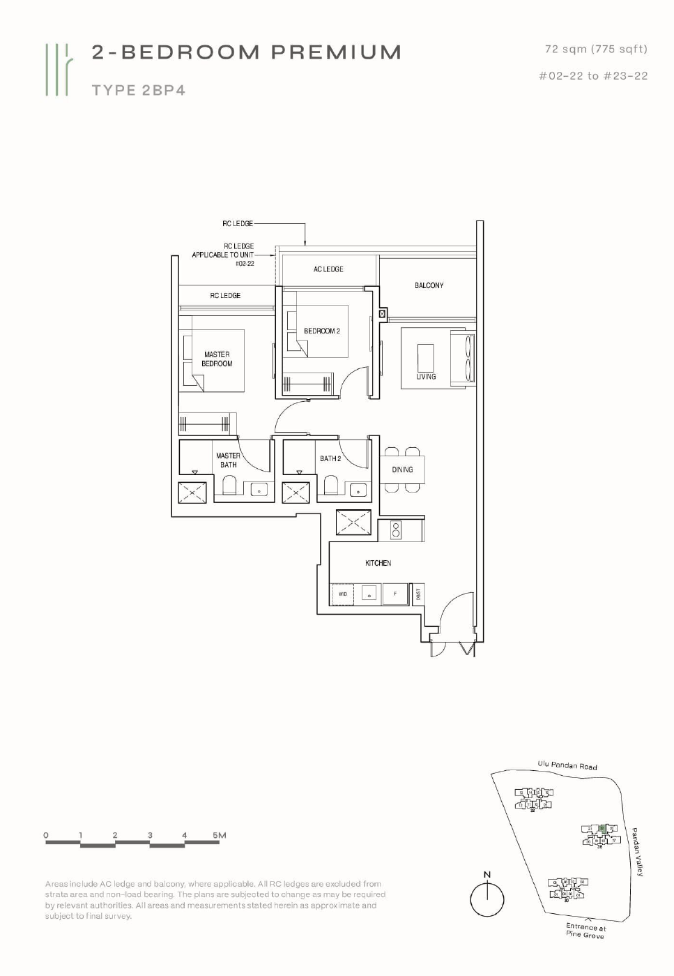 Pinetree Hill 2 Bedroom Premium 2BP4 floor plan