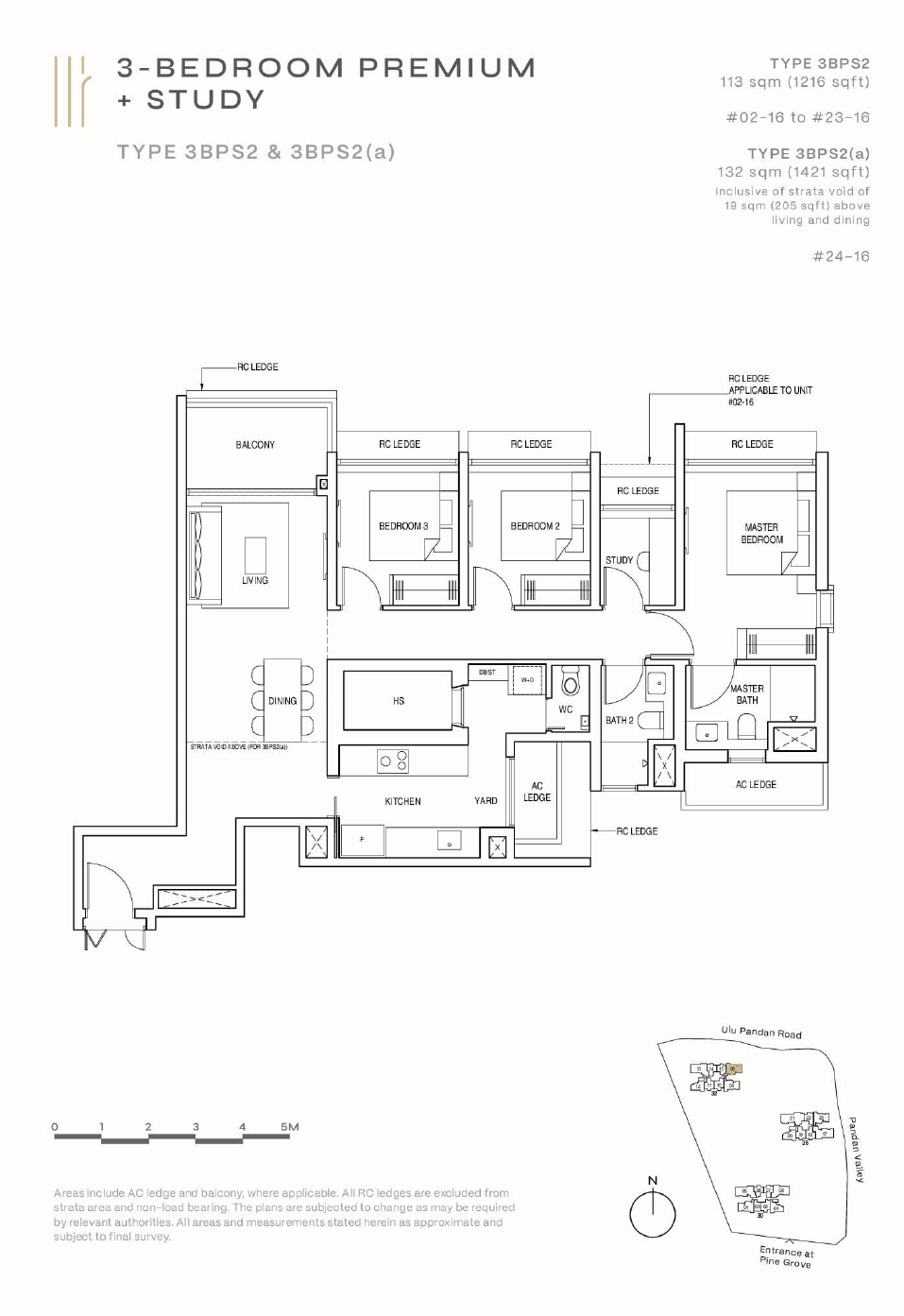 Pinetree Hill 3 Bedroom Premium + Study 3BPS2 floor plan