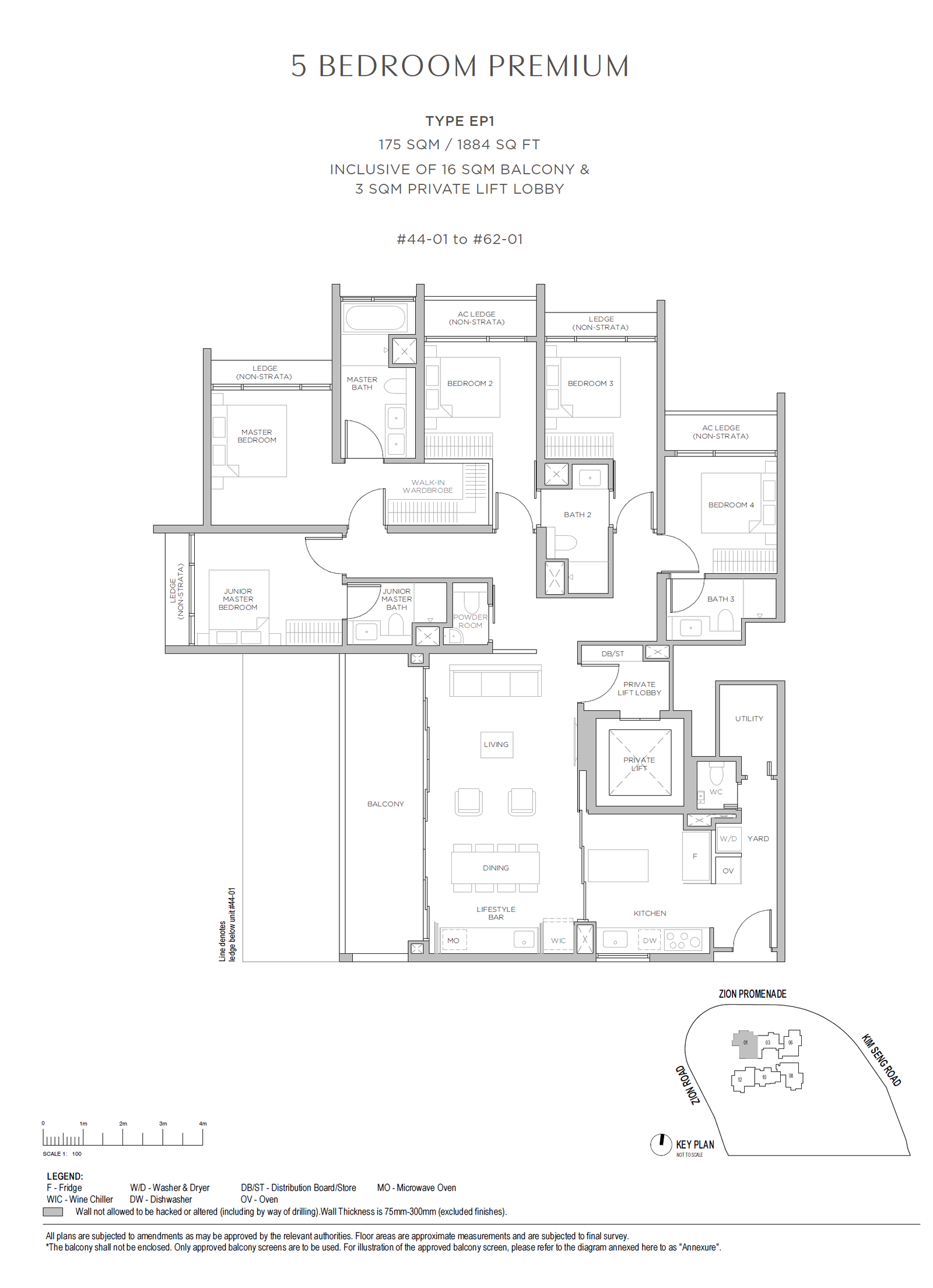 Promenade Peak 5 BEDROOM PREMIUM (with Private Lift) EP1 floor plan