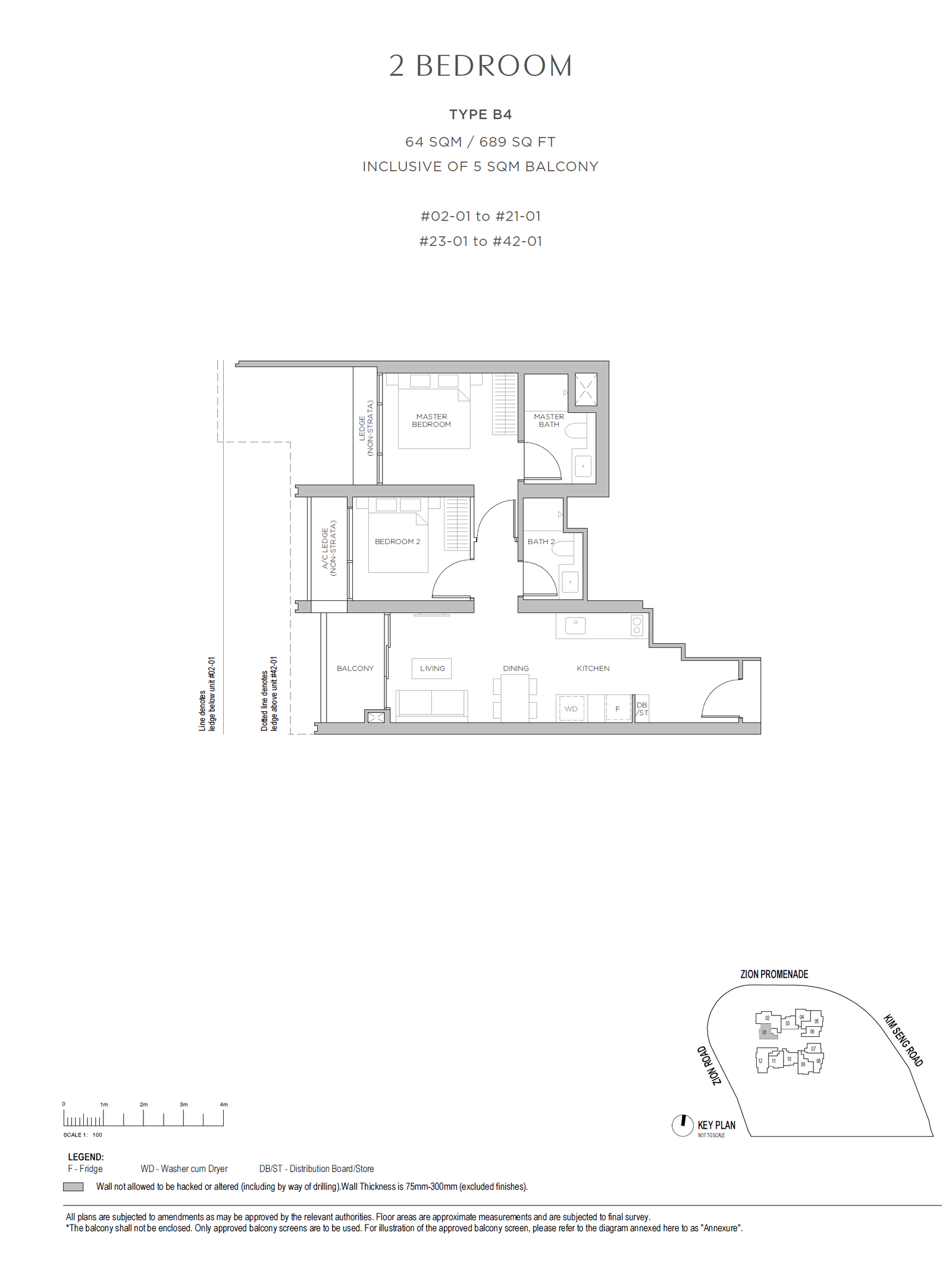 Promenade Peak floor plan B4 — 2 BEDROOM