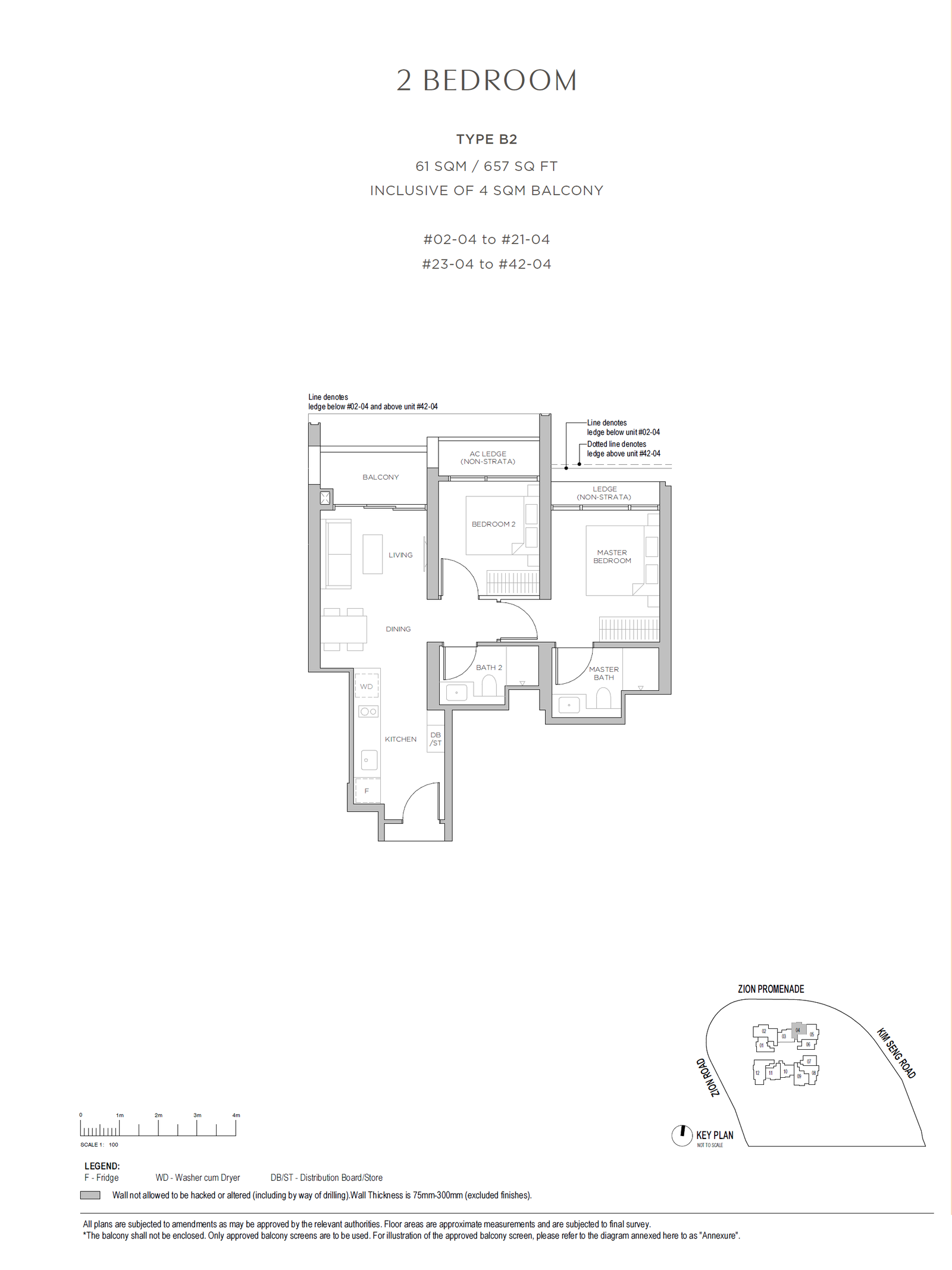 Promenade Peak floor plan B2 — 2 BEDROOM