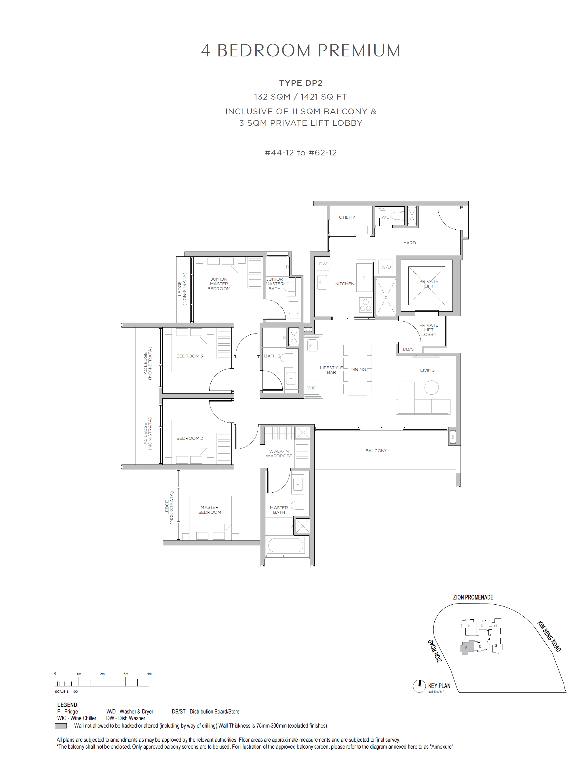 Promenade Peak 4 BEDROOM PREMIUM (with Private Lift) DP2 floor plan