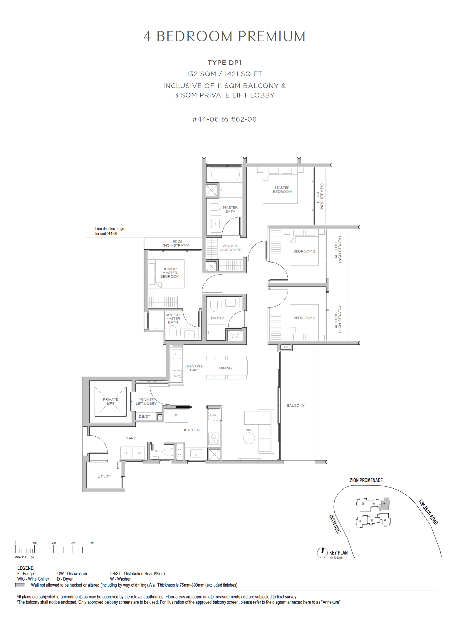 Promenade Peak 4 BEDROOM PREMIUM (with Private Lift) DP1 floor plan