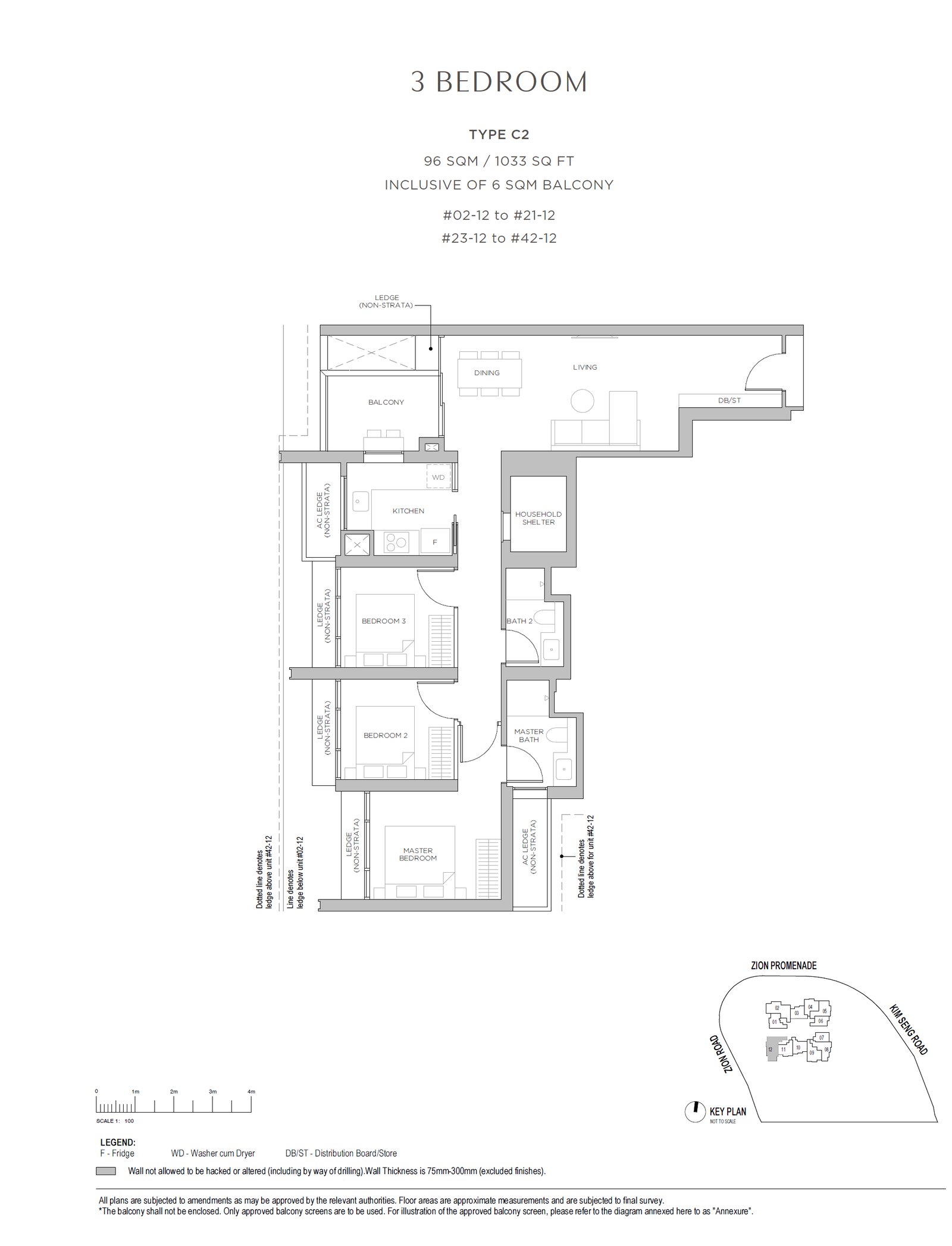 Promenade Peak 3 BEDROOM C2 floor plan