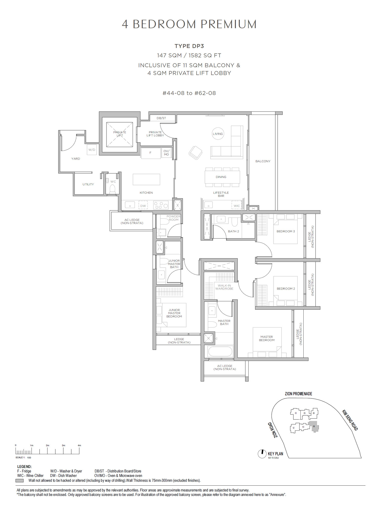 Promenade Peak 4 BEDROOM PREMIUM (with Private Lift) DP3 floor plan