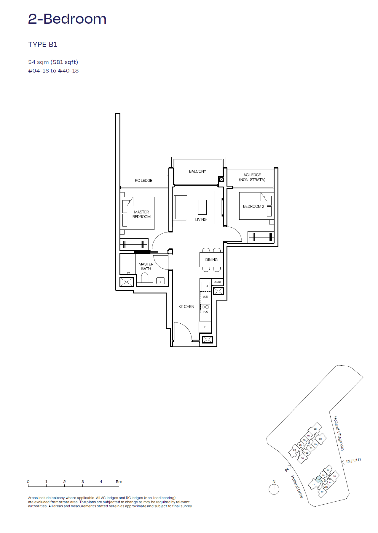 Skye At Holland floor plan B1 — 2 Bedroom