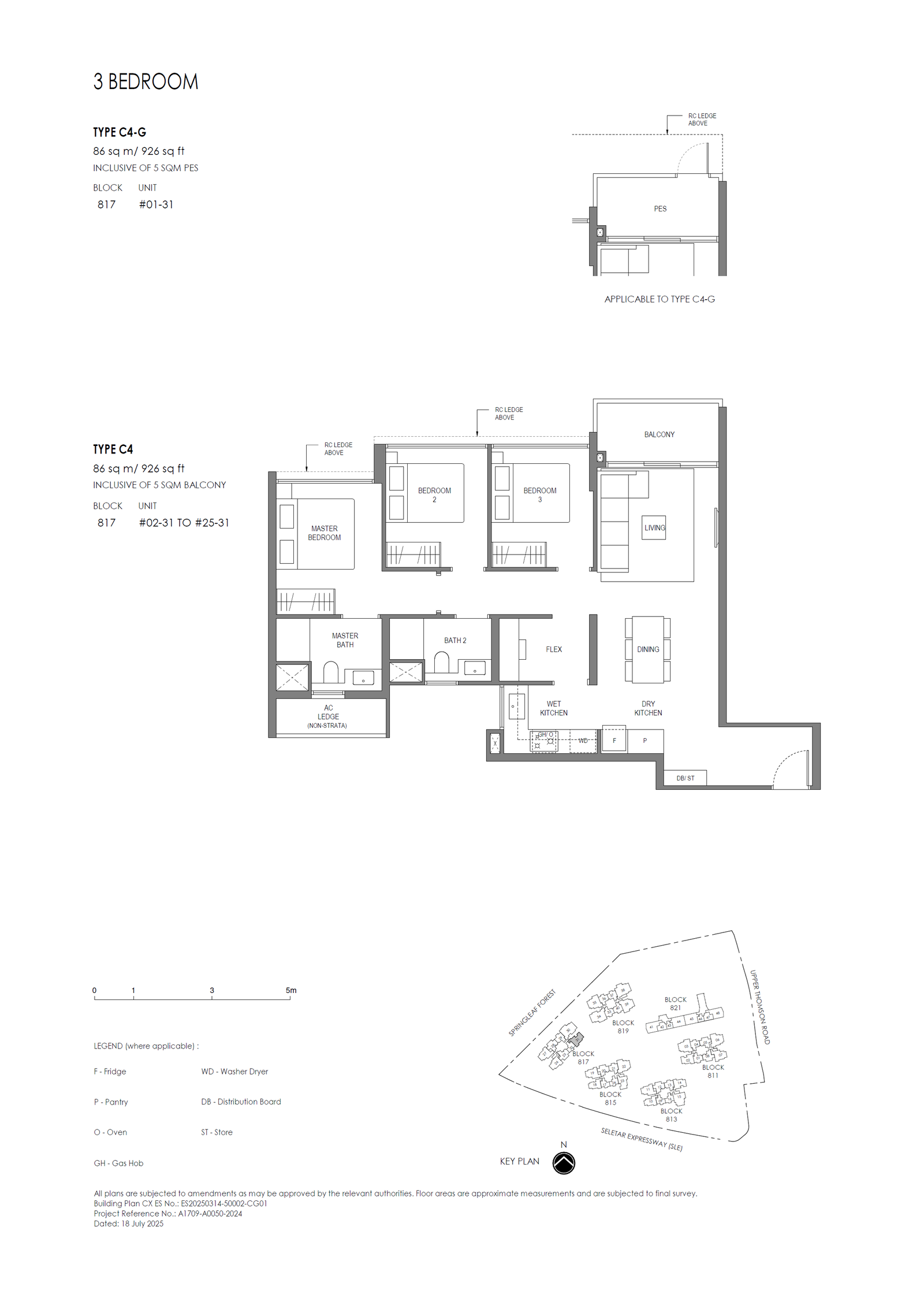 Springleaf Residence 3 Bedroom (Standard) C4 floor plan