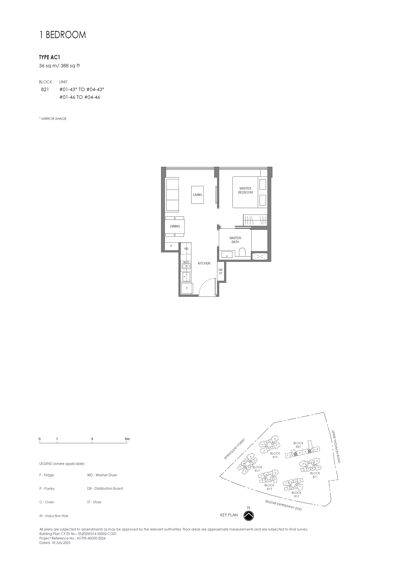Springleaf Residence floor plan AC1 — 1 Bedroom@Conserved Building