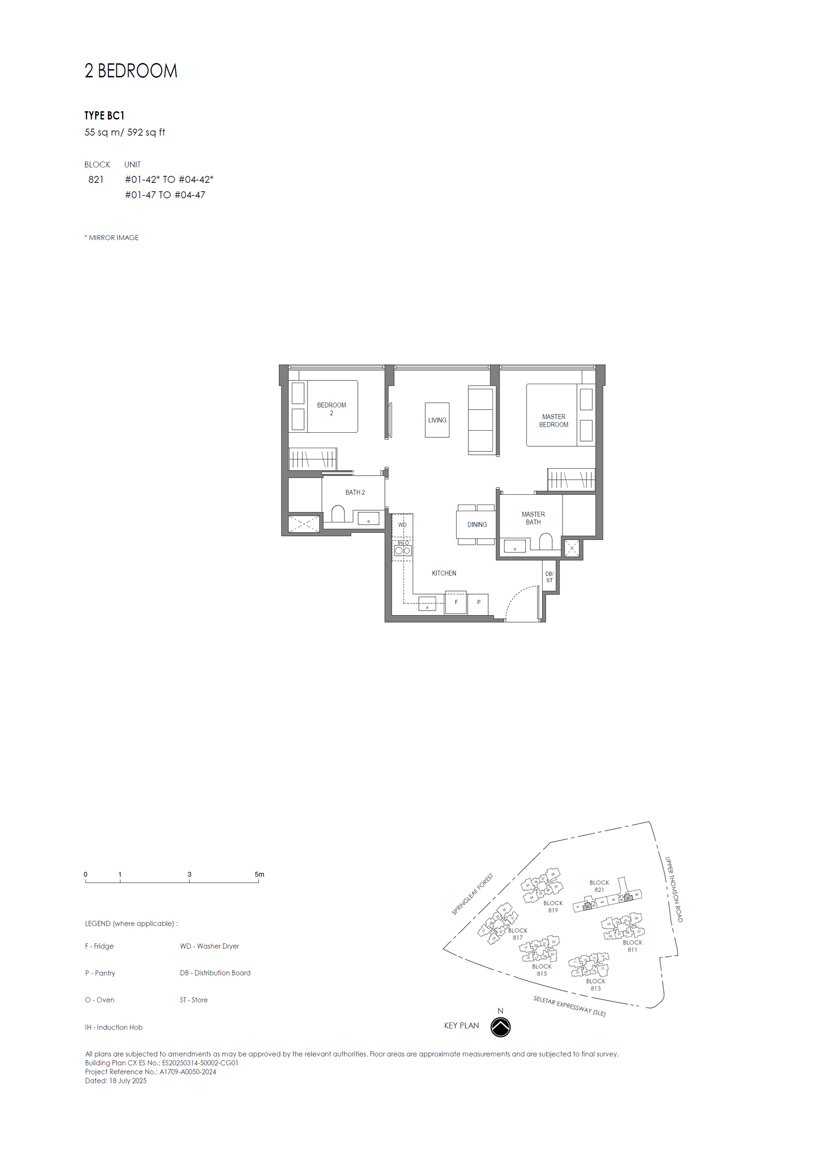 Springleaf Residence floor plan BC1 — 2 Bedroom@Conserved Building