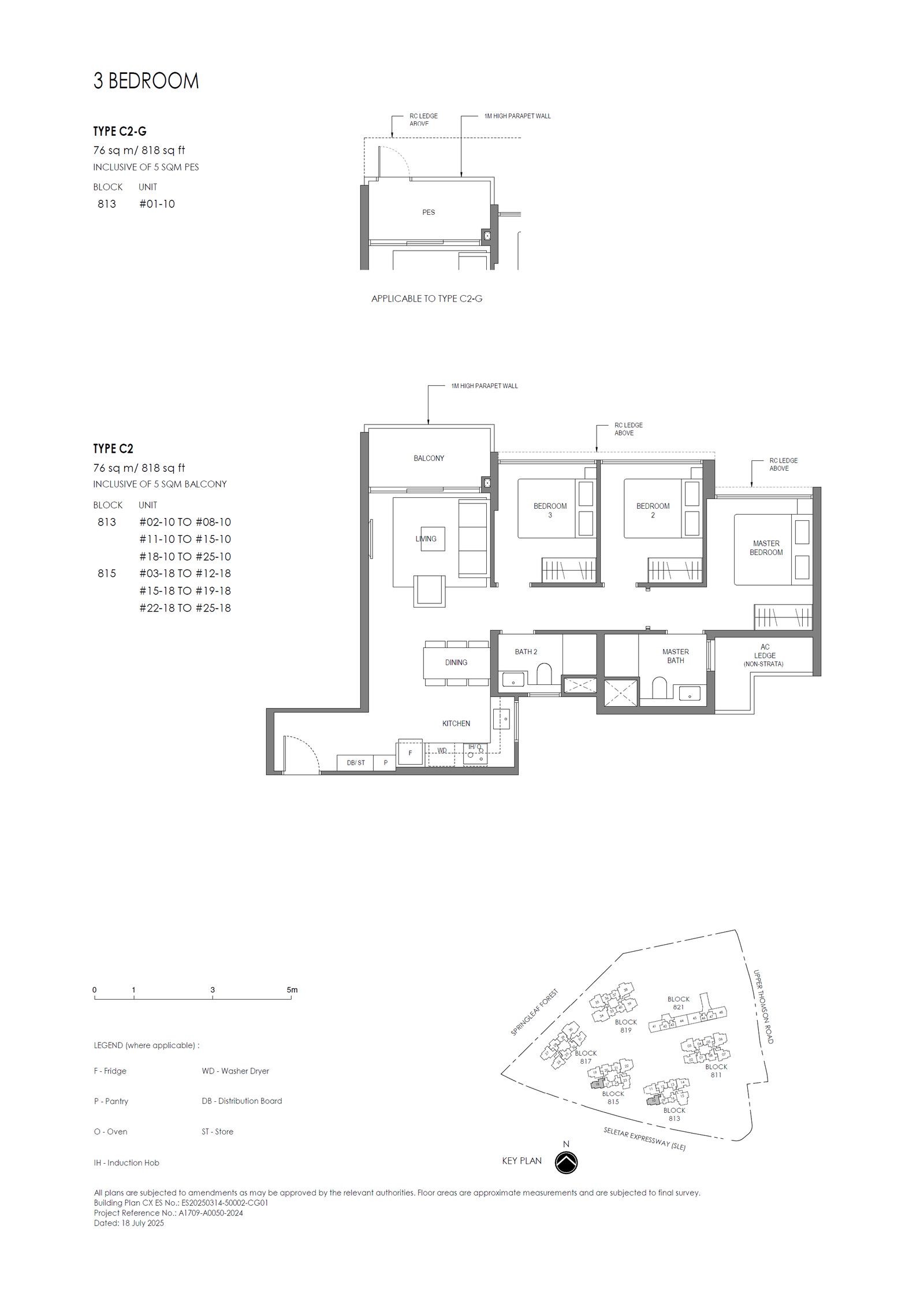 Springleaf Residence 3 Bedroom (Basic) C2-G floor plan