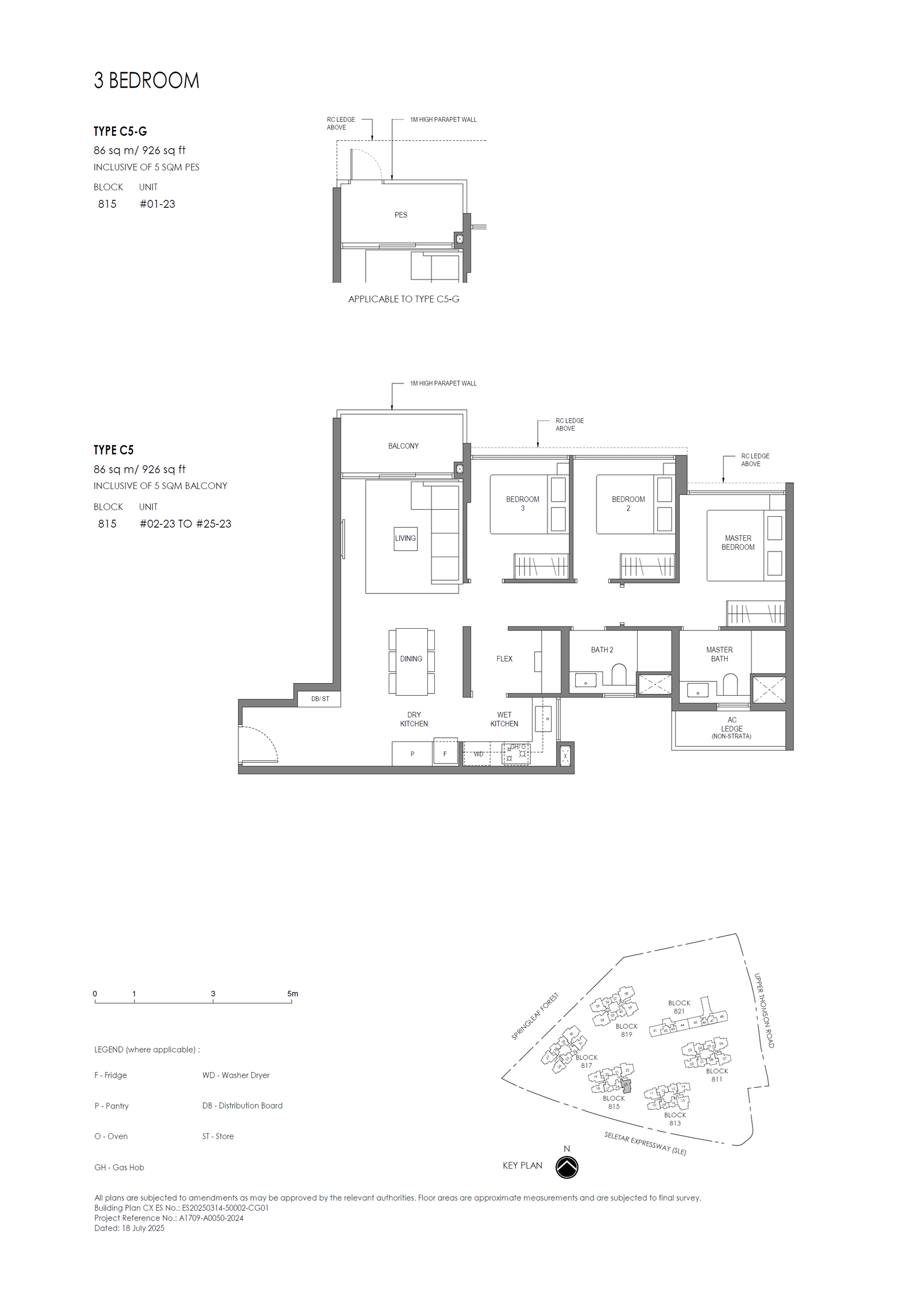 Springleaf Residence 3 Bedroom (Standard) C5 floor plan