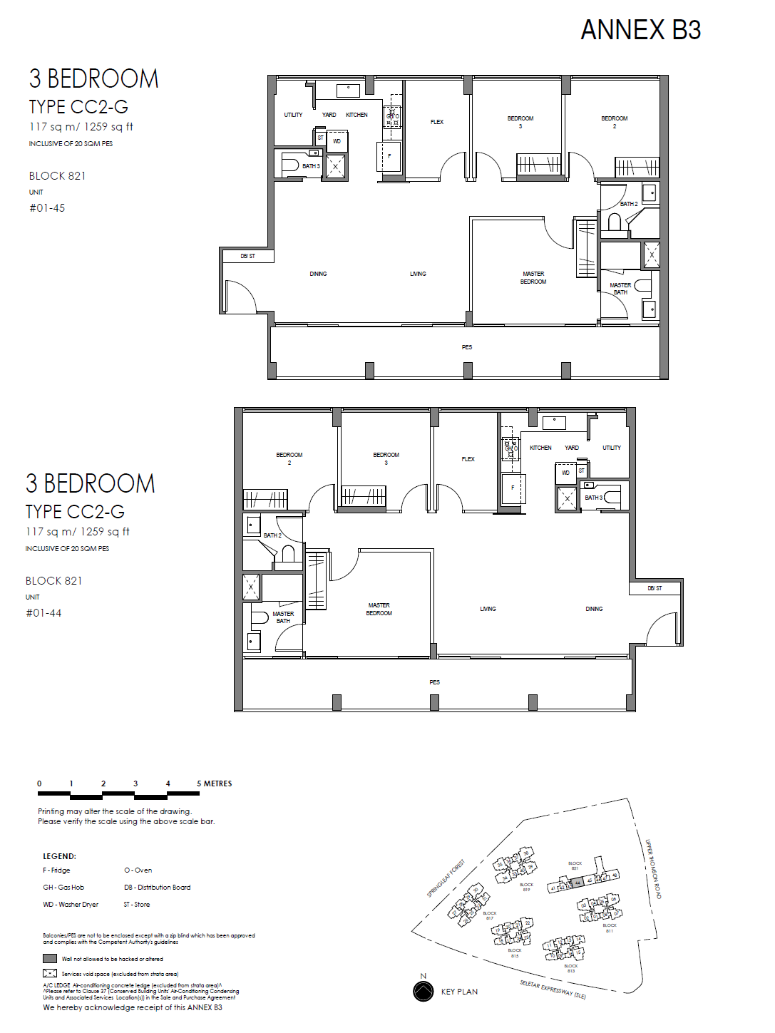 Springleaf Residence 3 Bedroom+Study+Utility CC2-G floor plan