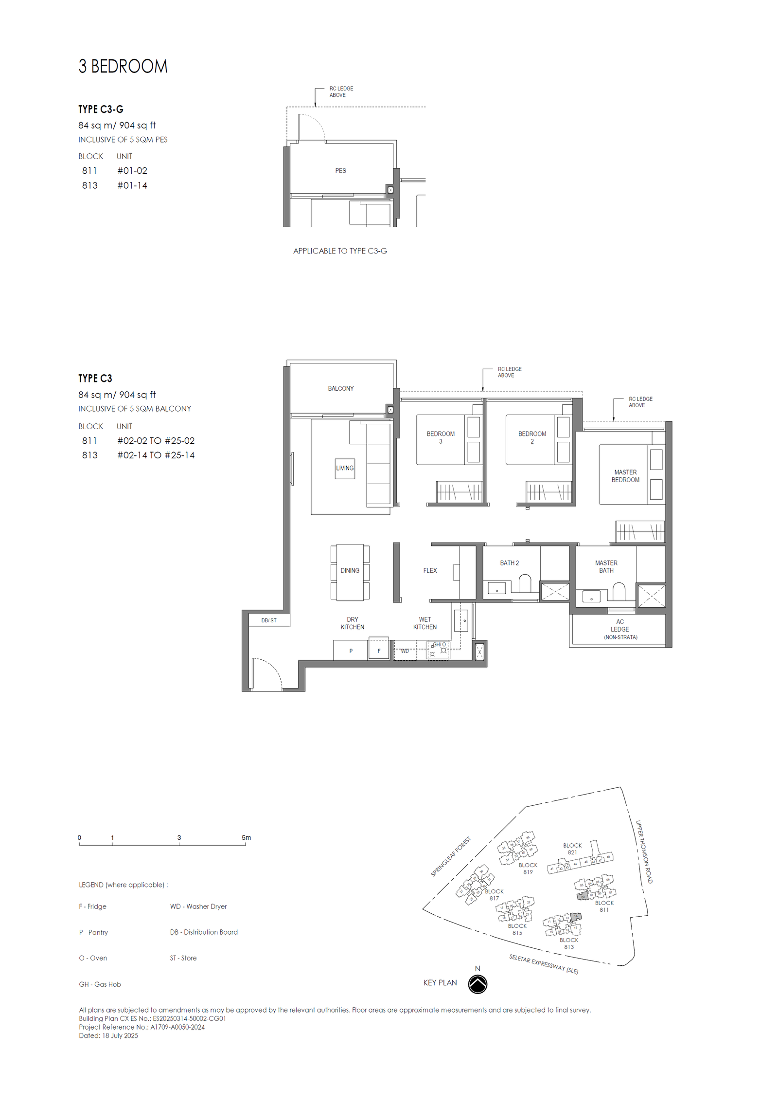 Springleaf Residence 3 Bedroom (Standard) C3 floor plan